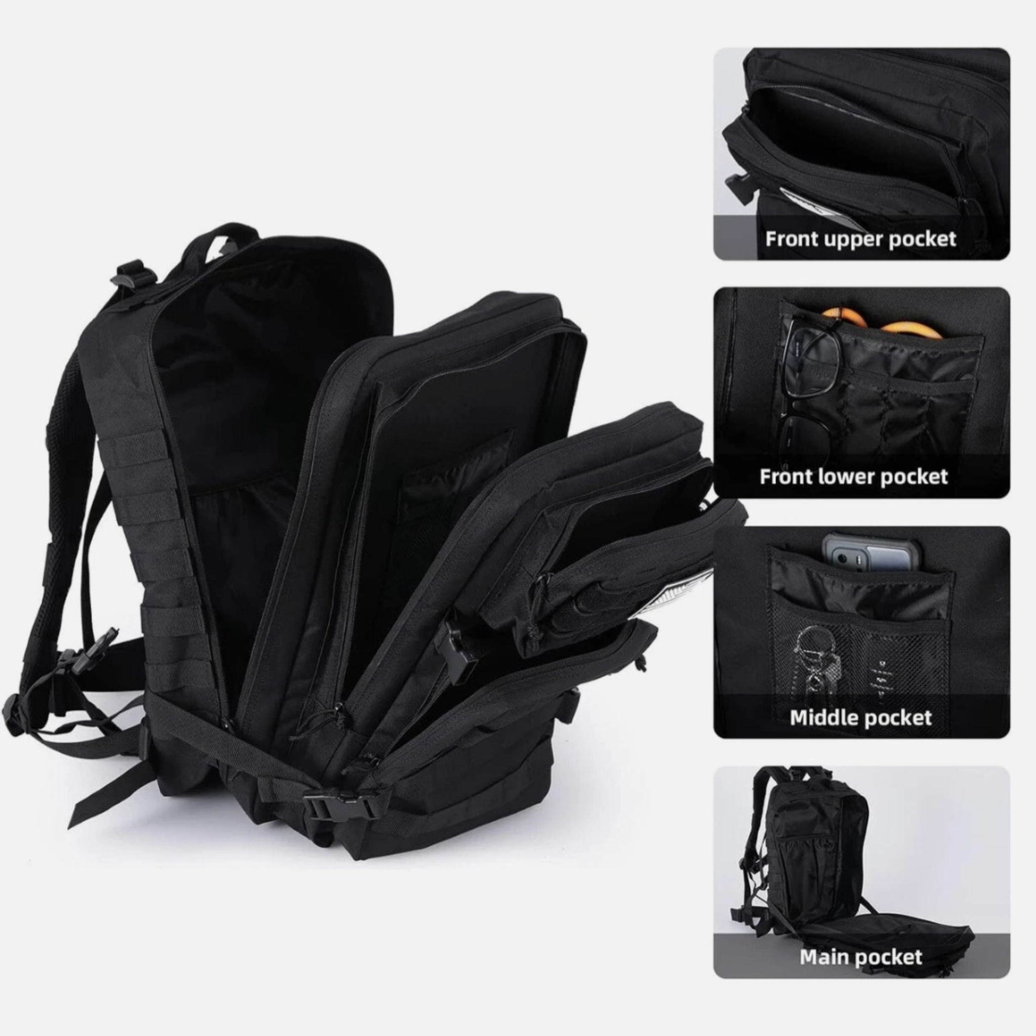 50L Tactical Backpack for Hiking, Camping & Outdoor Travel