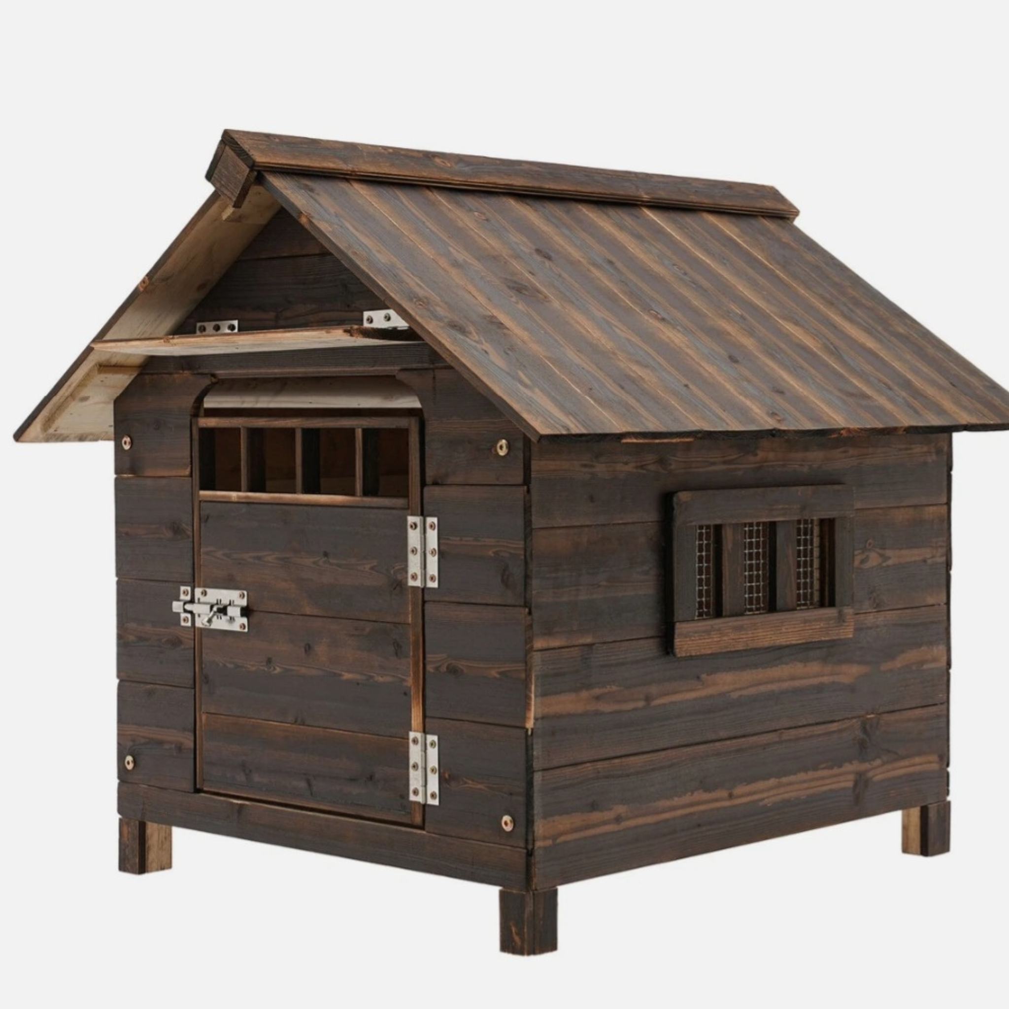 Wooden Indoor & Outdoor Dog House with Window & Door – Cozy Pet Shelter for Small Dogs