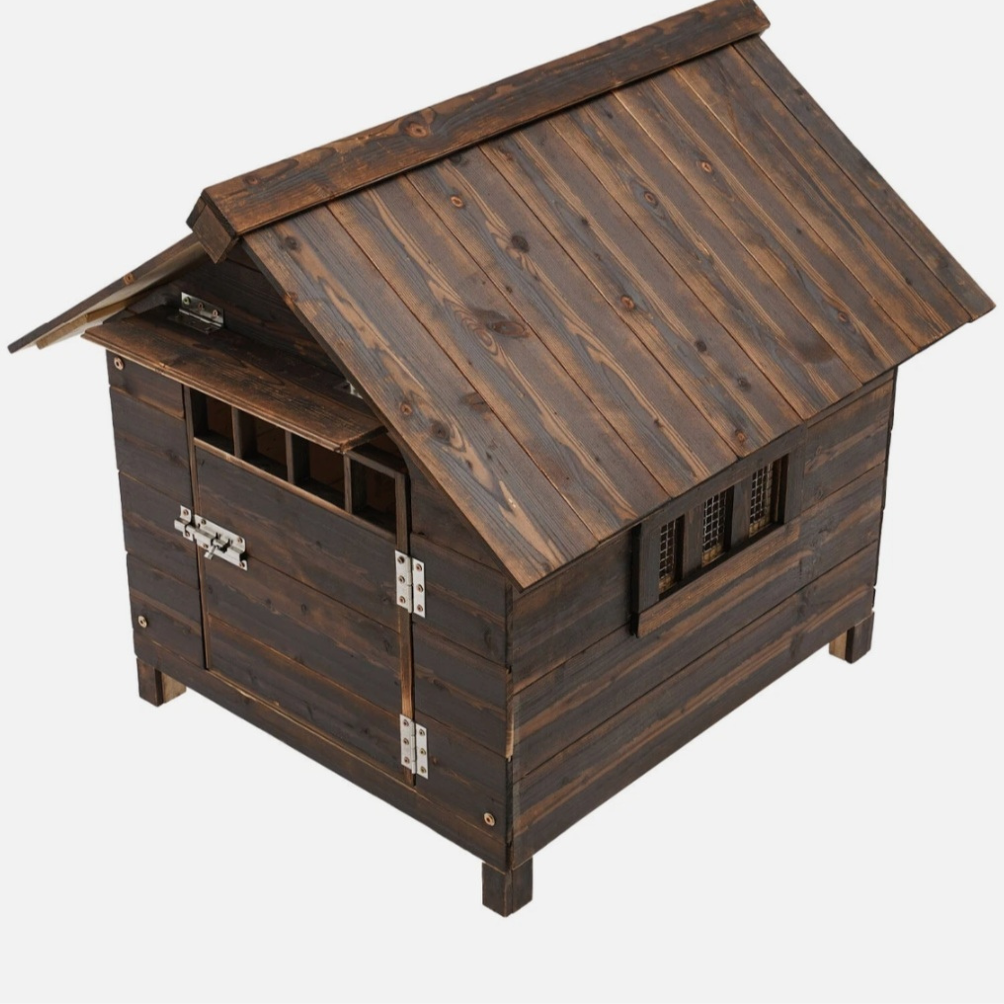 Wooden Indoor & Outdoor Dog House with Window & Door – Cozy Pet Shelter for Small Dogs
