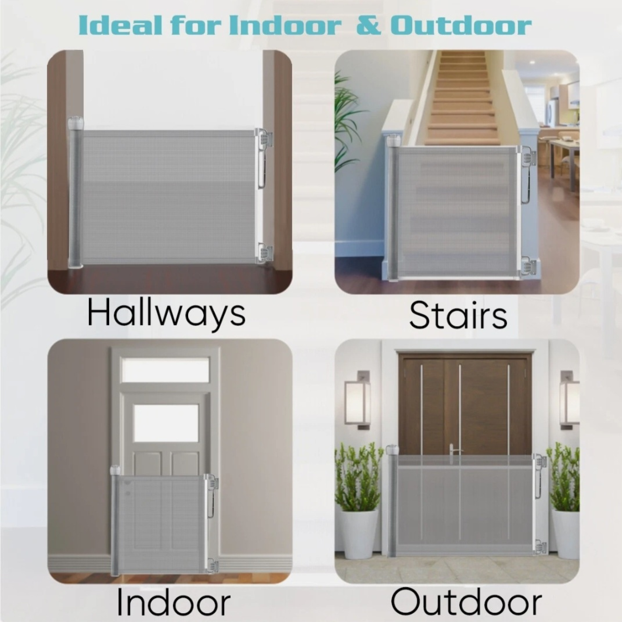 Extra Wide Retractable Baby Gate for Stairs, Doorways & Indoor Safety