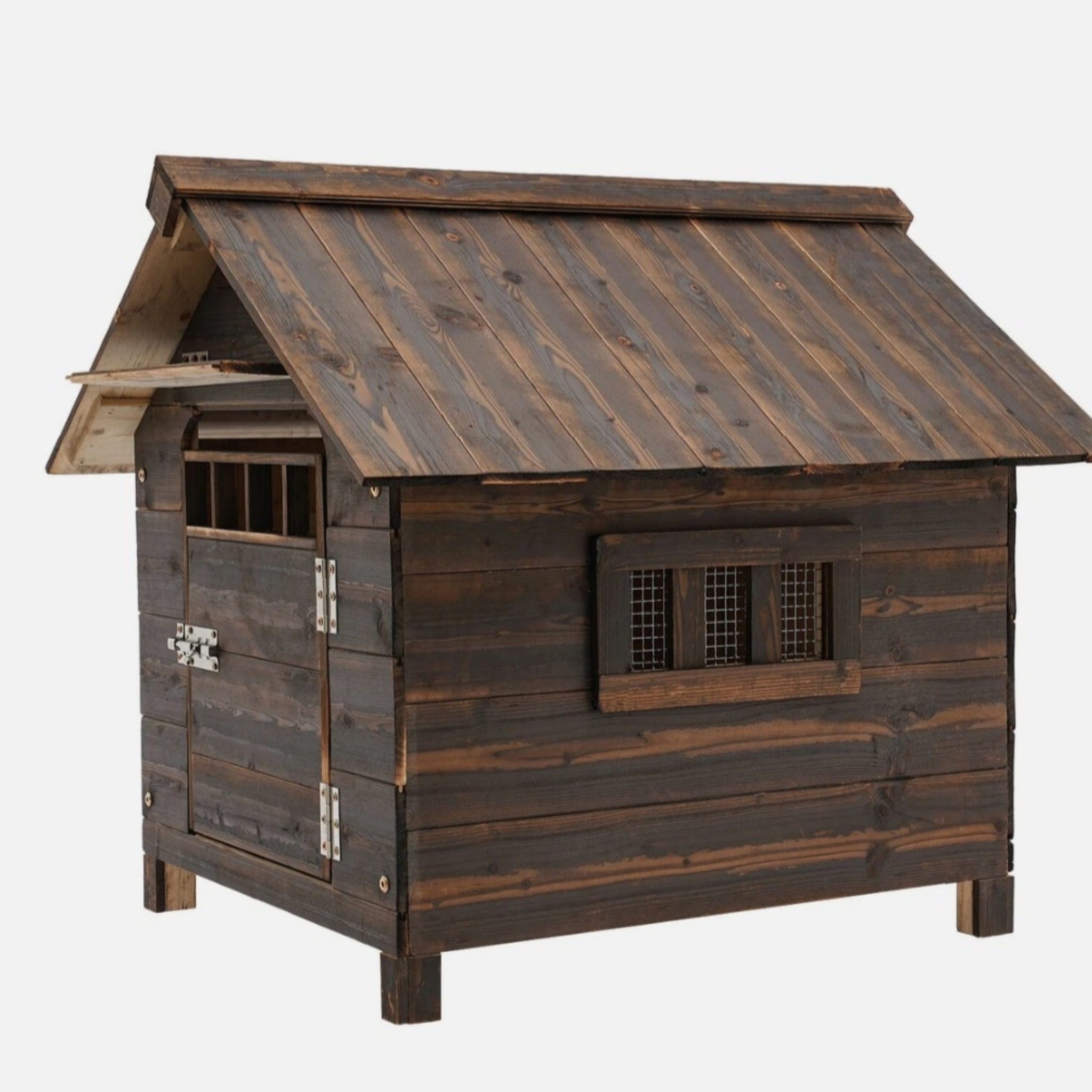 Wooden Indoor & Outdoor Dog House with Window & Door – Cozy Pet Shelter for Small Dogs