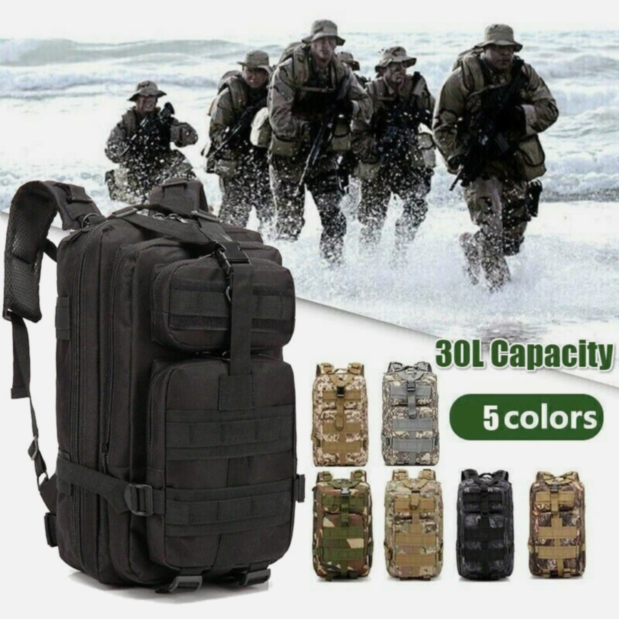 50L Tactical Backpack for Hiking, Camping & Outdoor Travel