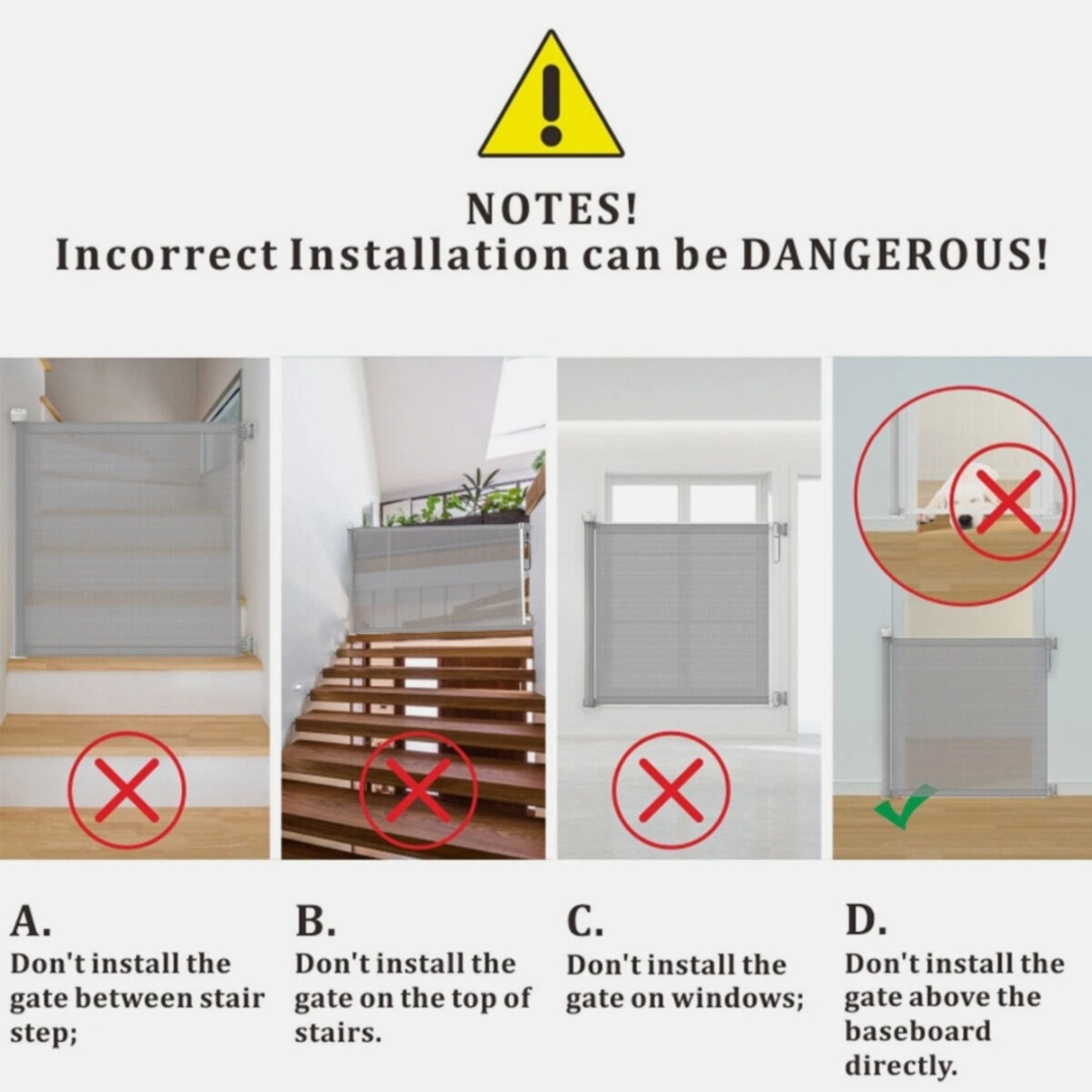 Extra Wide Retractable Baby Gate for Stairs, Doorways & Indoor Safety