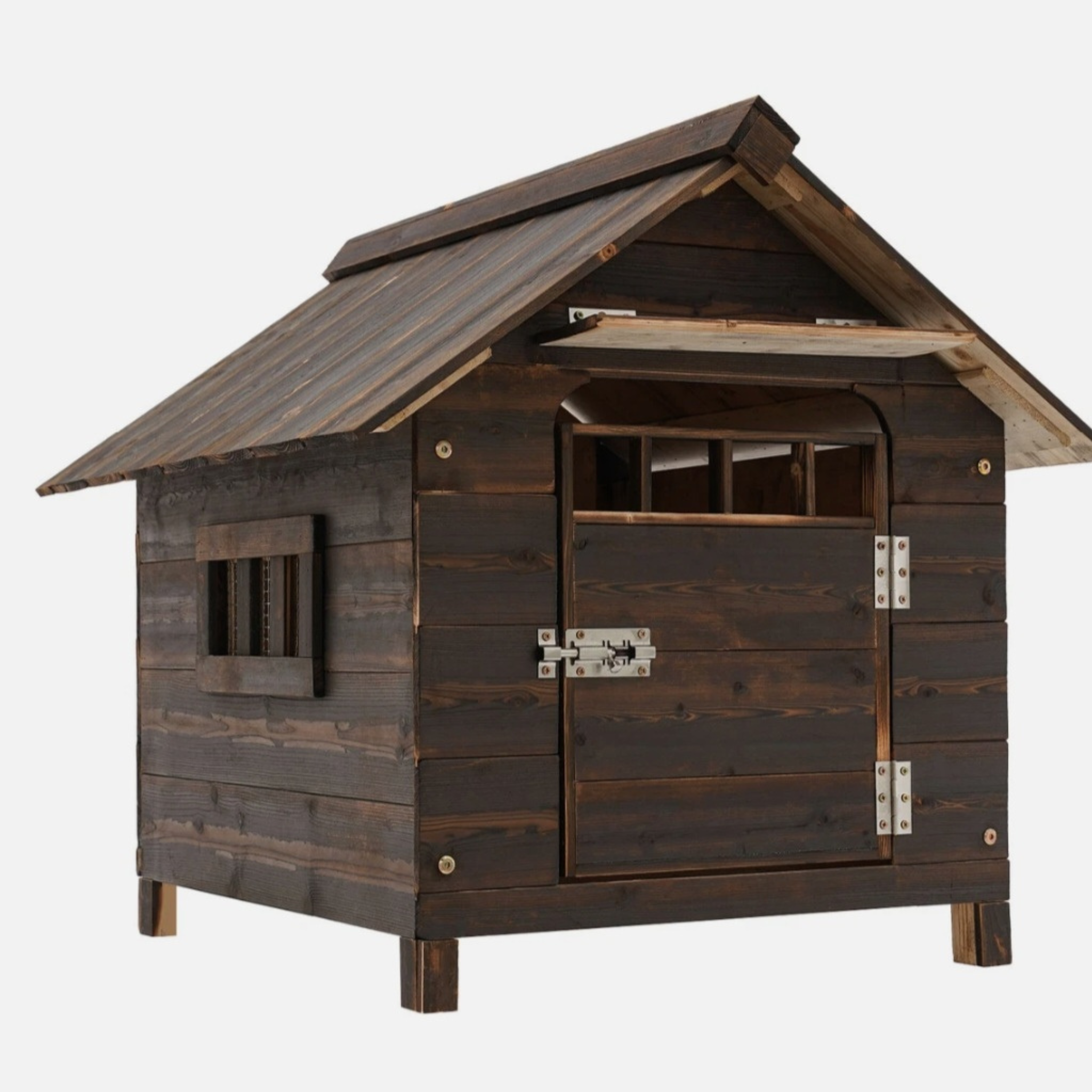 Wooden Indoor & Outdoor Dog House with Window & Door – Cozy Pet Shelter for Small Dogs
