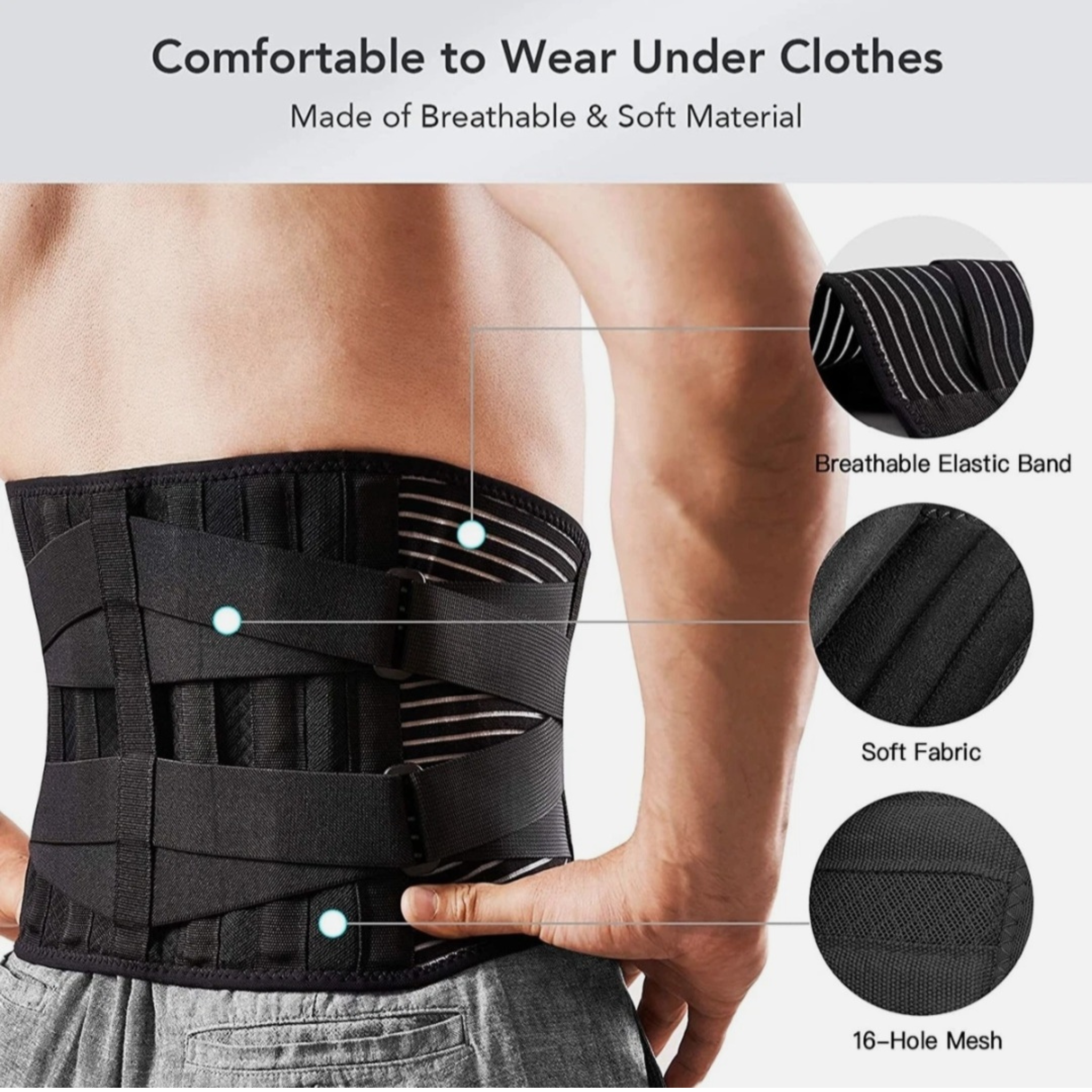 Adjustable Lumbar Back Brace & Lower Back Support Belt for Men and Women