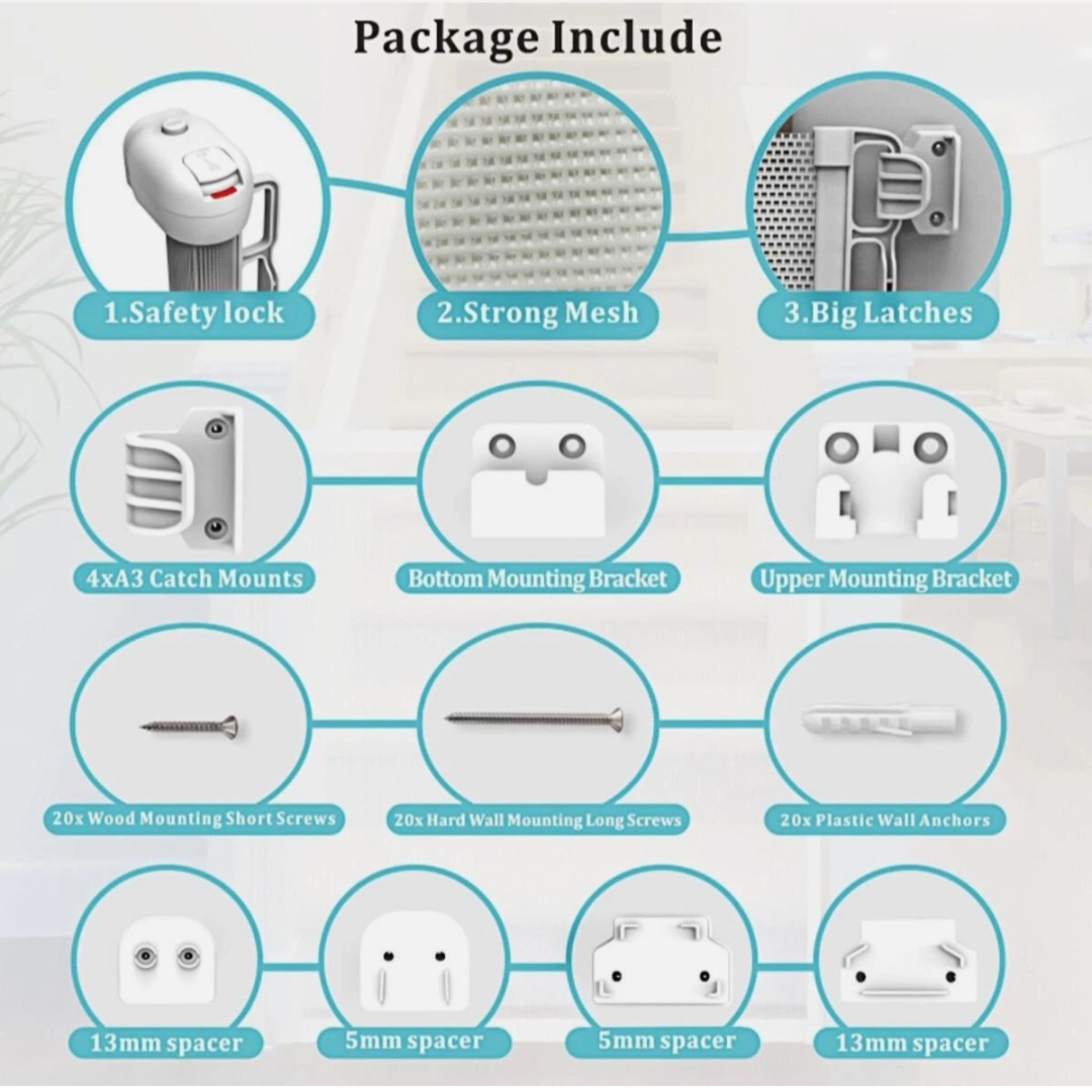 Extra Wide Retractable Baby Gate for Stairs, Doorways & Indoor Safety