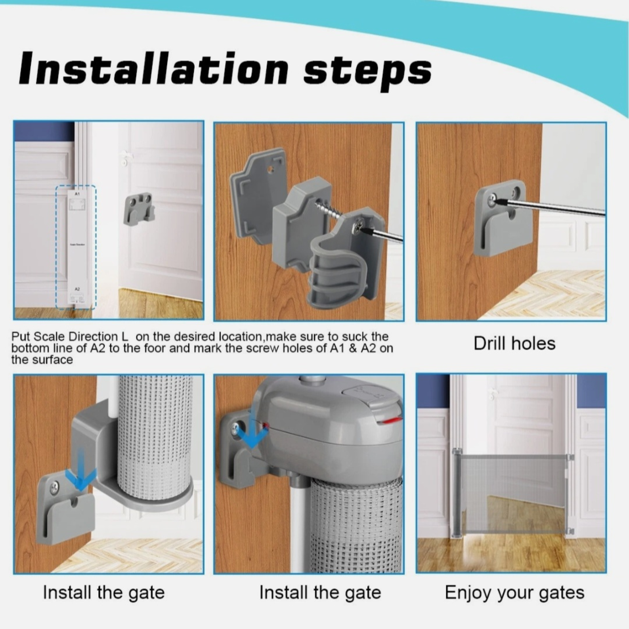 Extra Wide Retractable Baby Gate for Stairs, Doorways & Indoor Safety