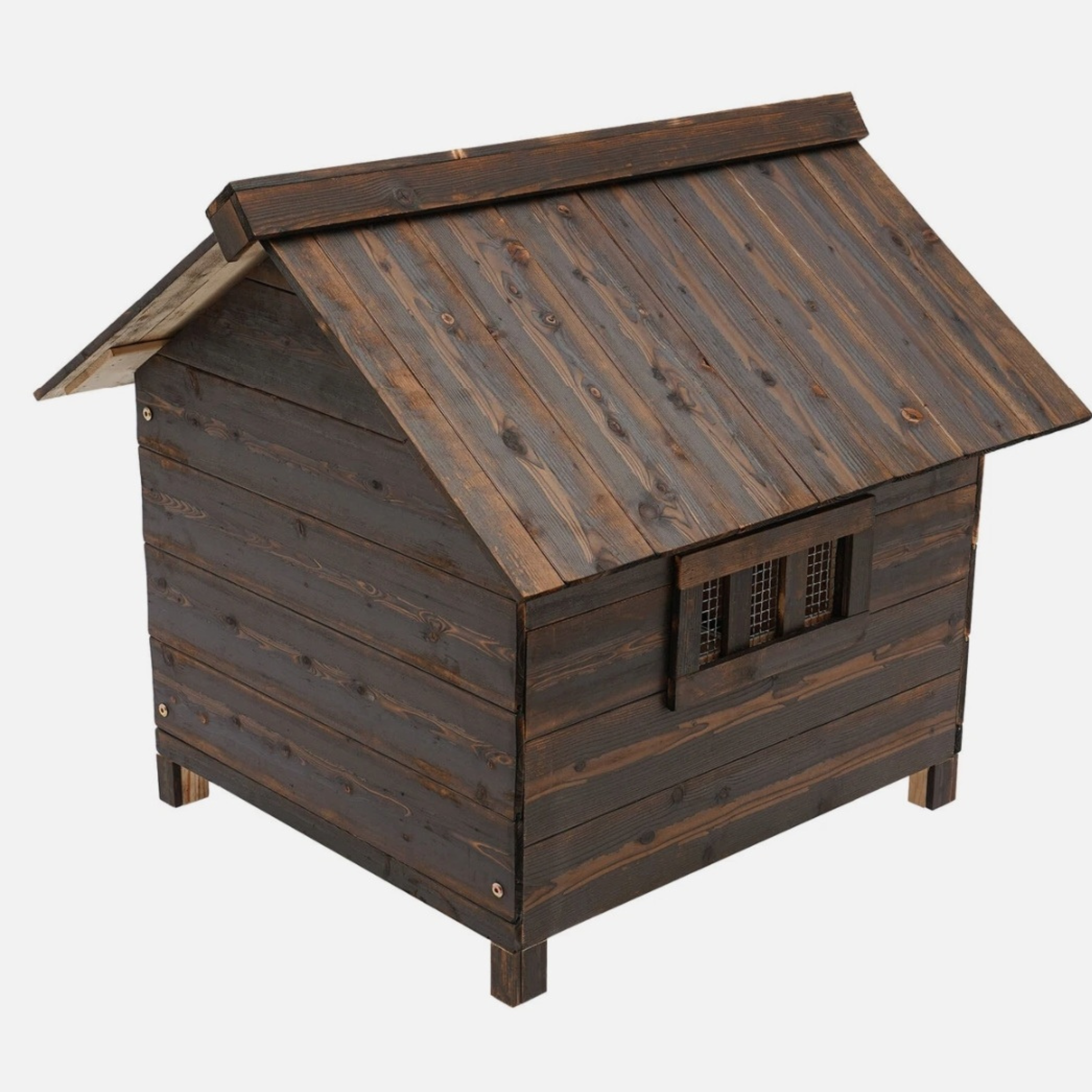 Wooden Indoor & Outdoor Dog House with Window & Door – Cozy Pet Shelter for Small Dogs