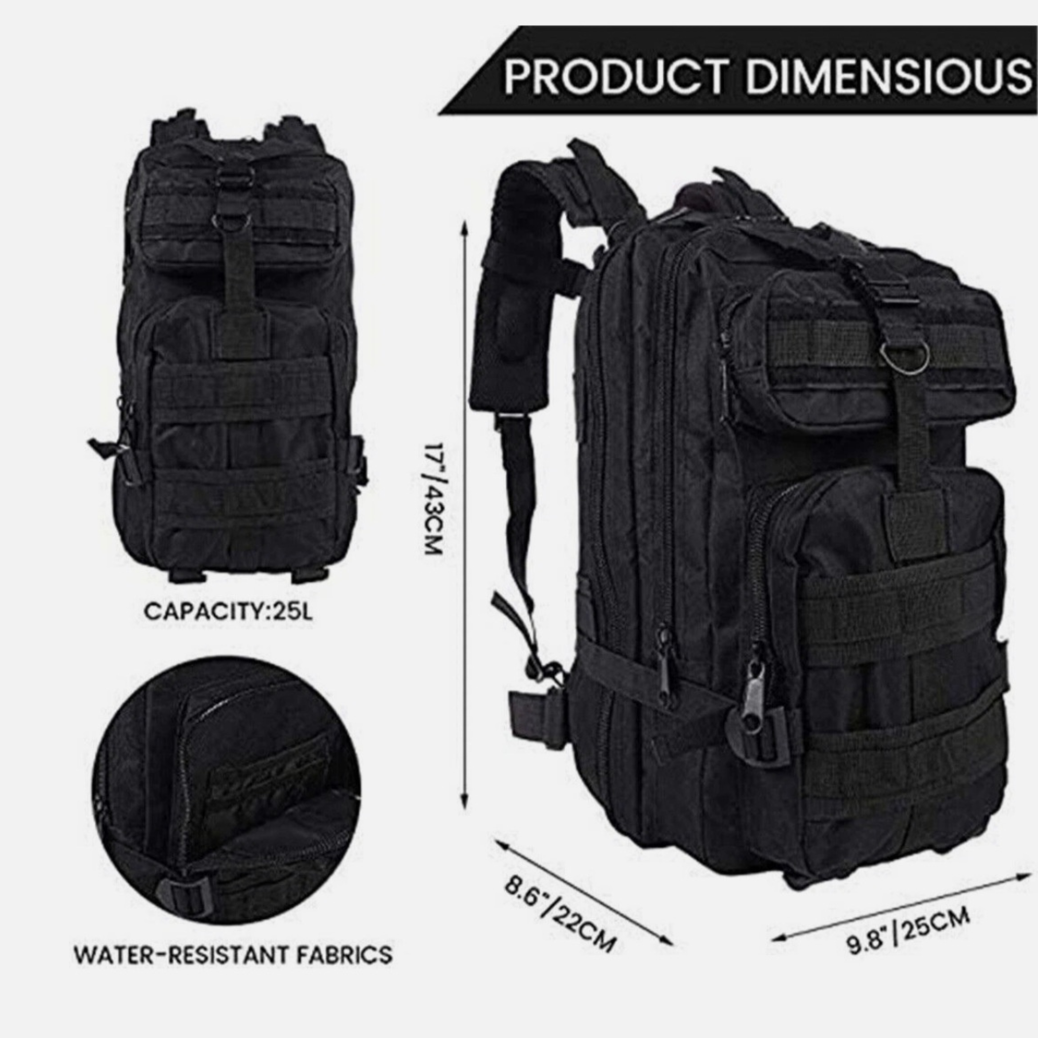 50L Tactical Backpack for Hiking, Camping & Outdoor Travel