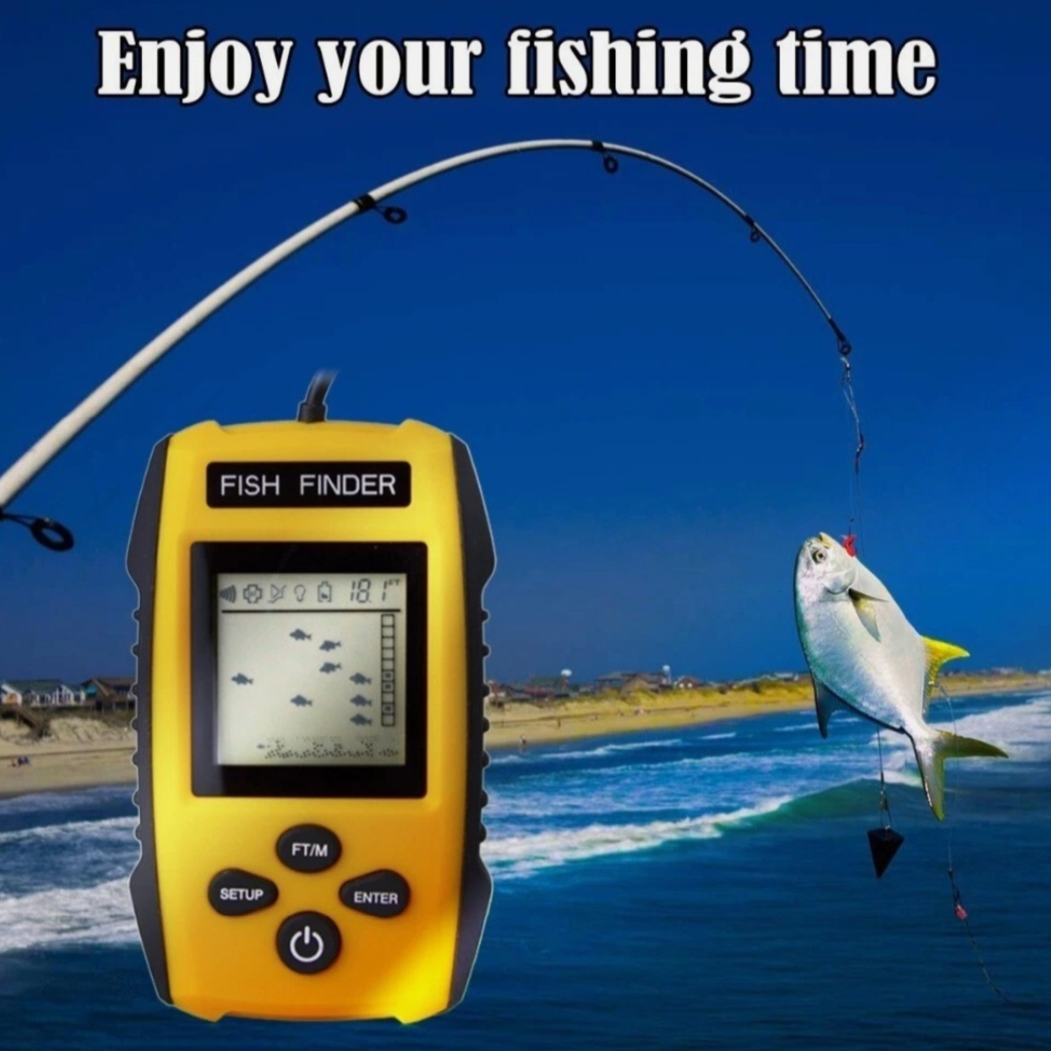 Portable GPS Fish Finder with Fishing Sonar & Depth Detection for Boat Fishing