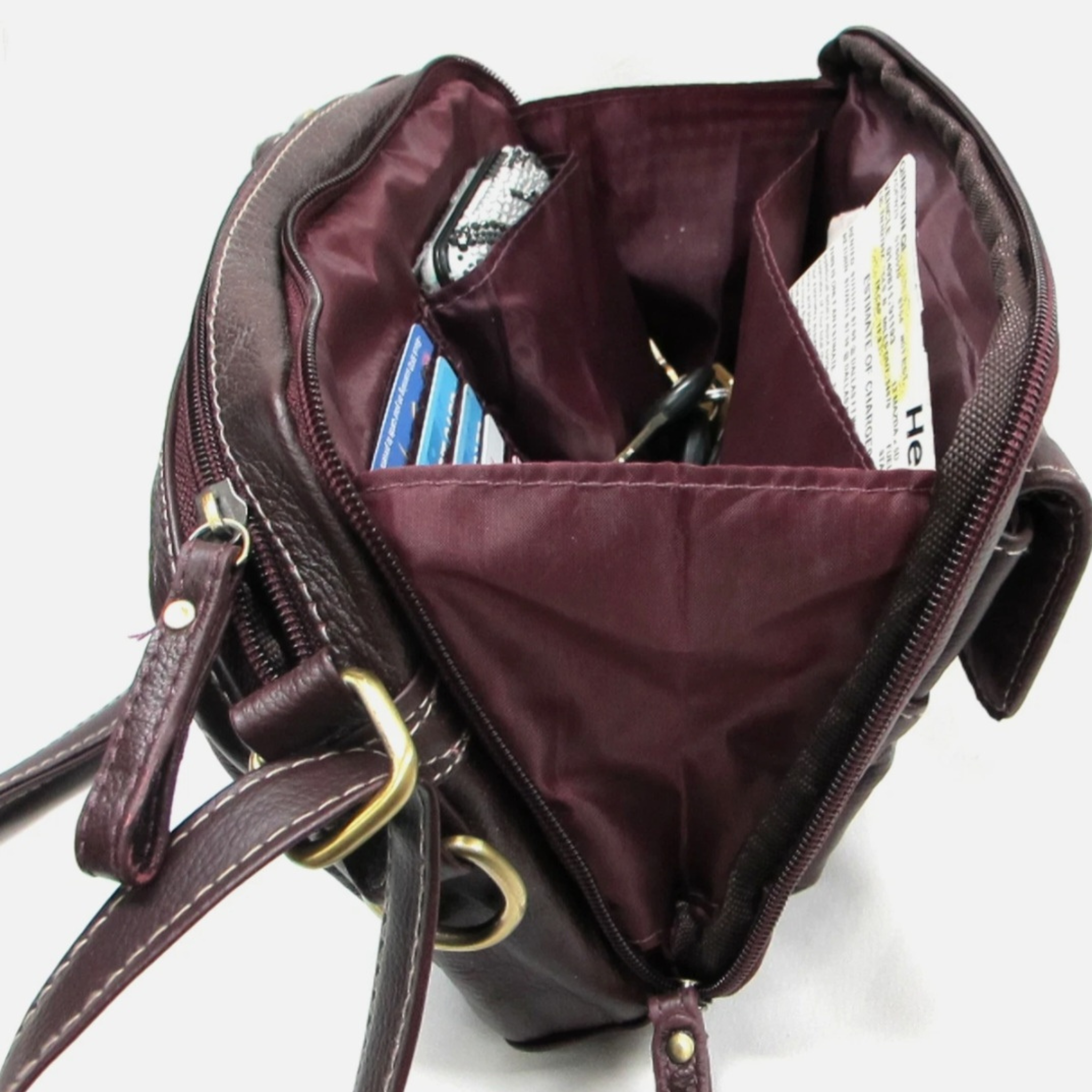 Classic Genuine Leather Cross Body Small Bag with Multi-Pocket Organizer