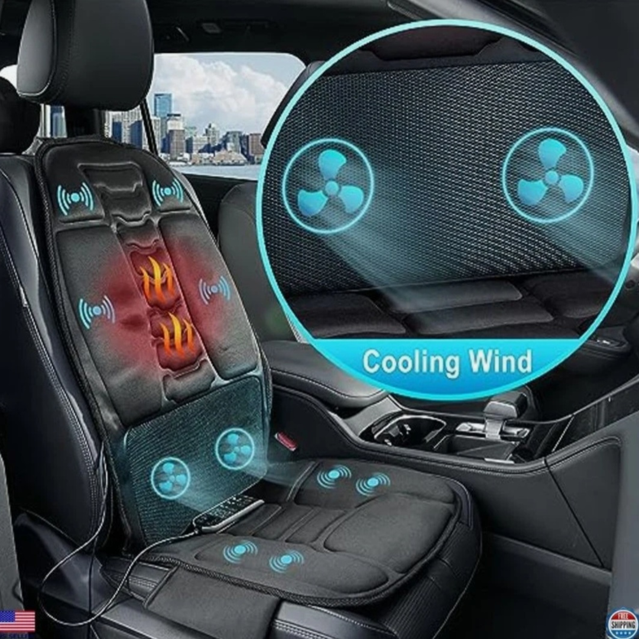 Heated & Cooling Massage Cushion Chair Pad for Relaxation & Everyday Comfort