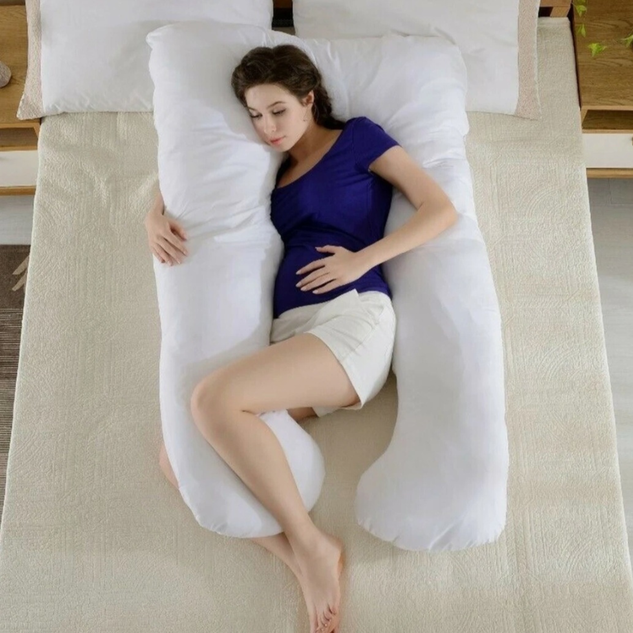 U-Shaped Pregnancy Body Pillow for Full Body Comfort & Maternity Support