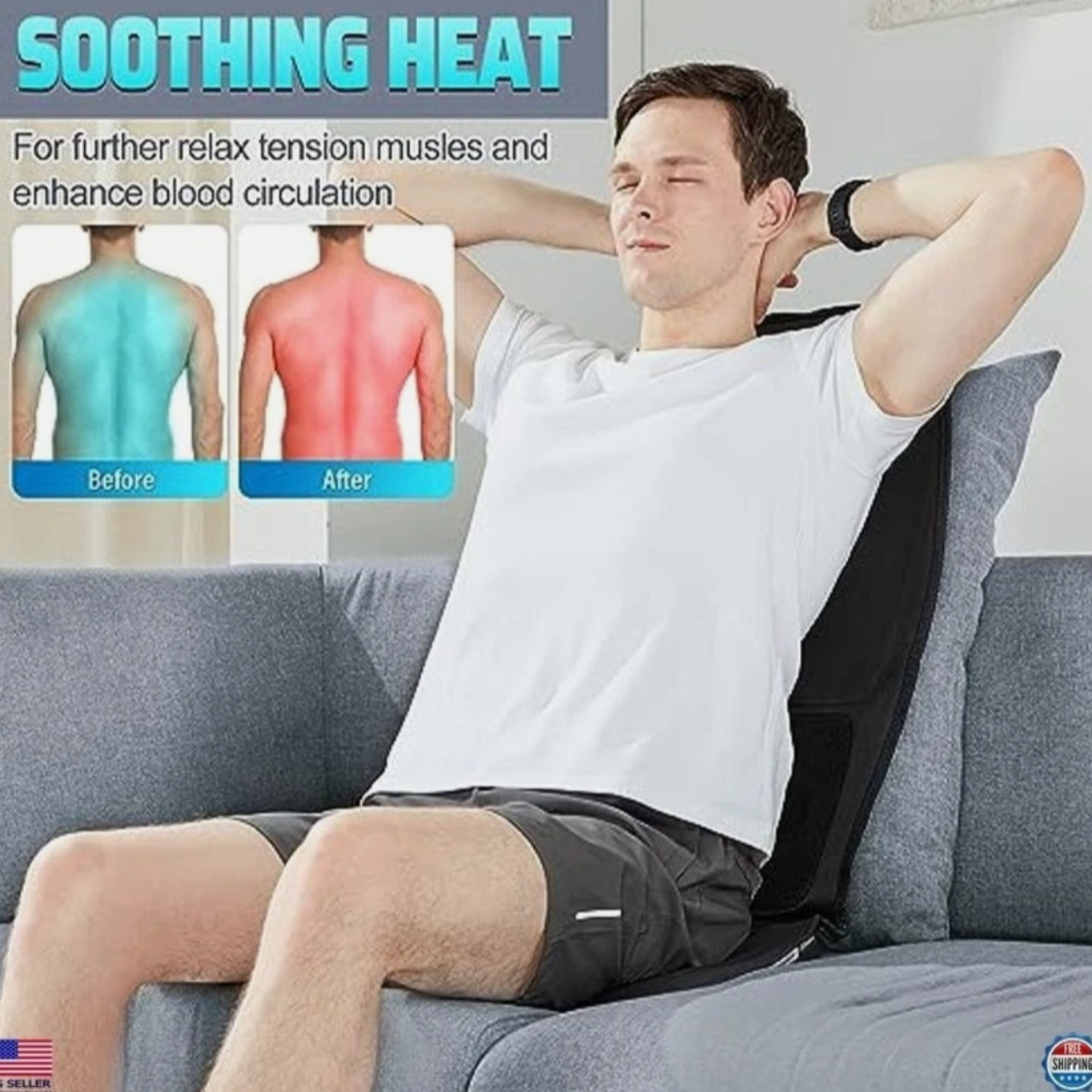 Heated & Cooling Massage Cushion Chair Pad for Relaxation & Everyday Comfort