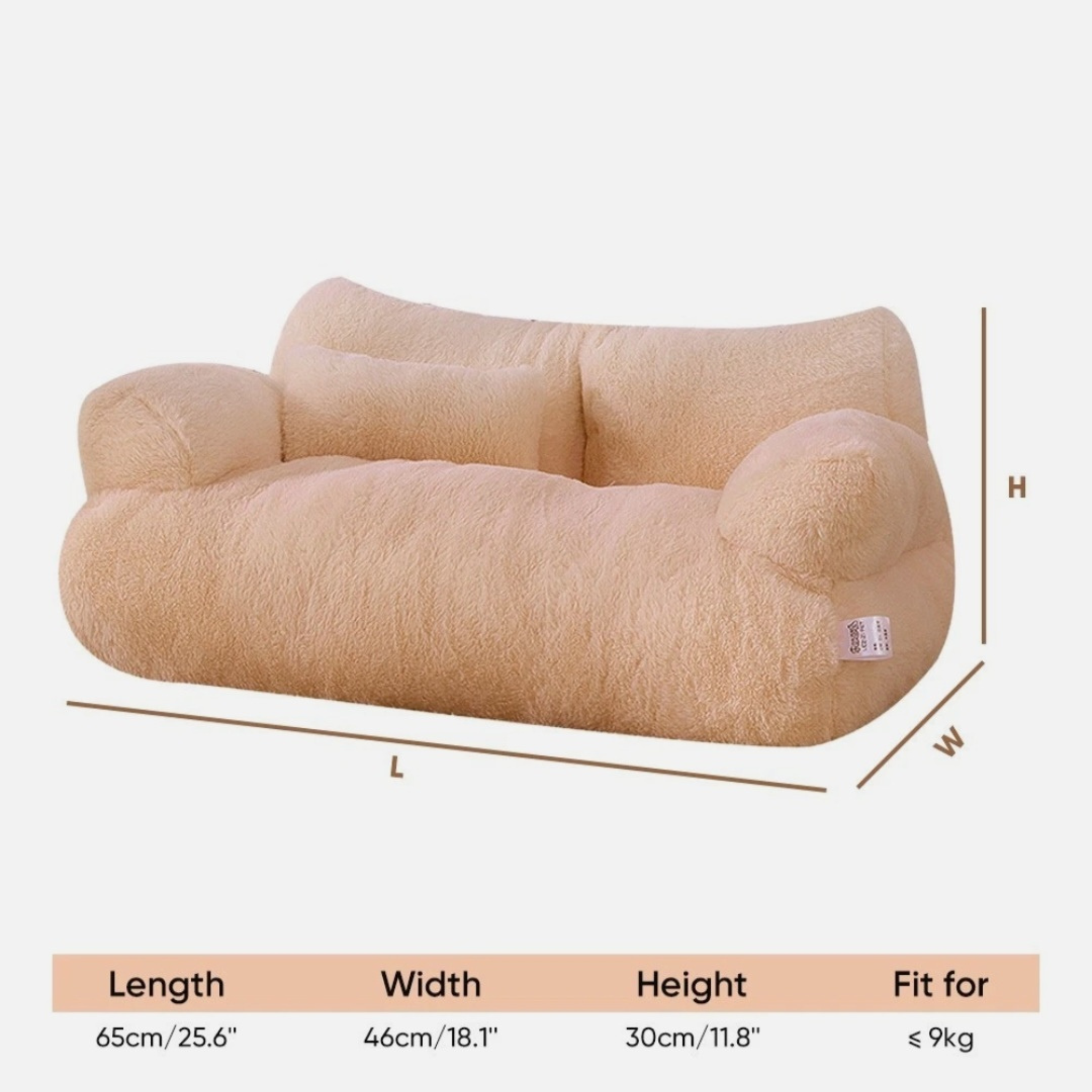 Cozy Plush Pet Sofa Bed for Small & Medium Dogs and Cats – Washable Non-Slip Couch