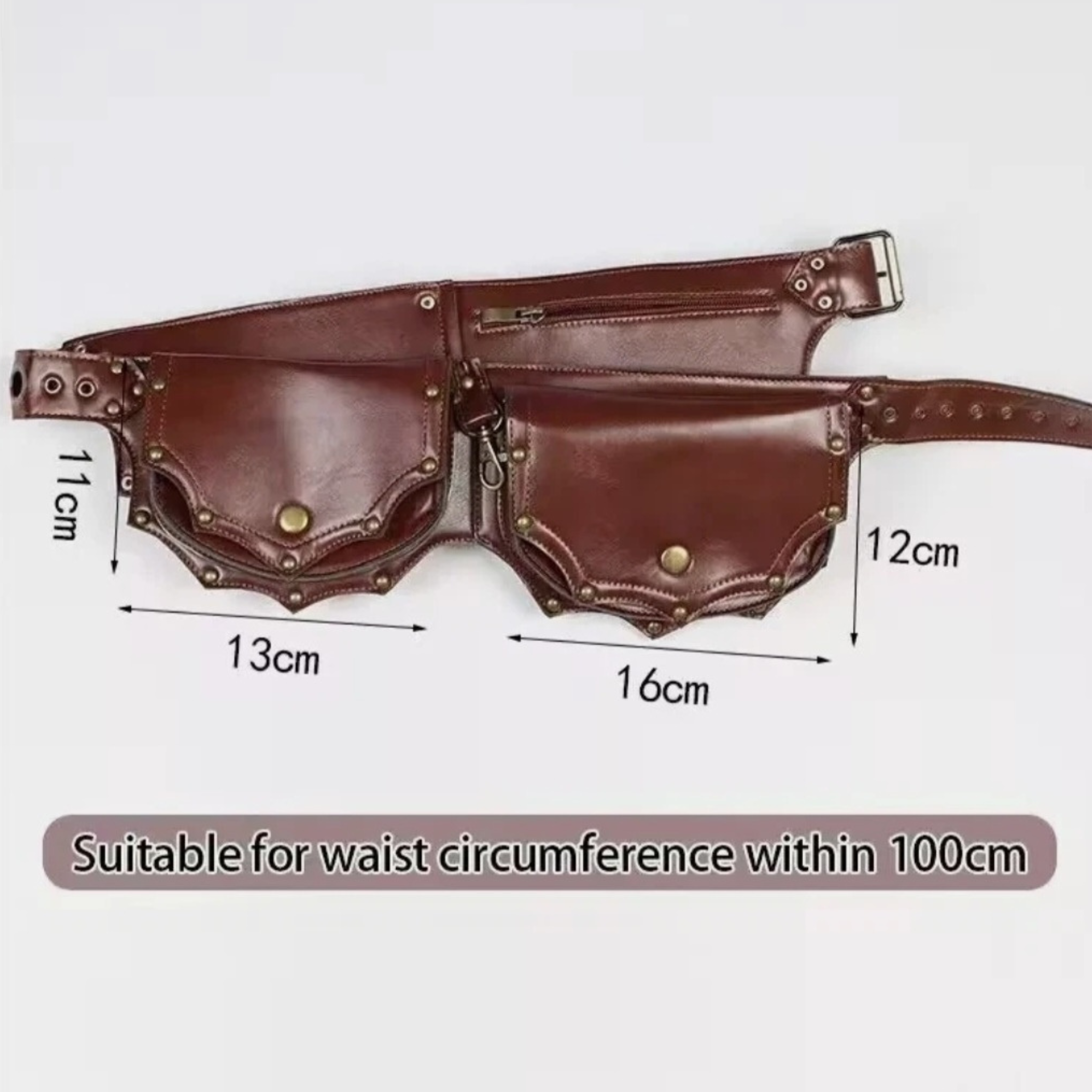 Vintage Leather Crossbody Belt Bag for Women – Adjustable Mini Waist & Hip Pouch