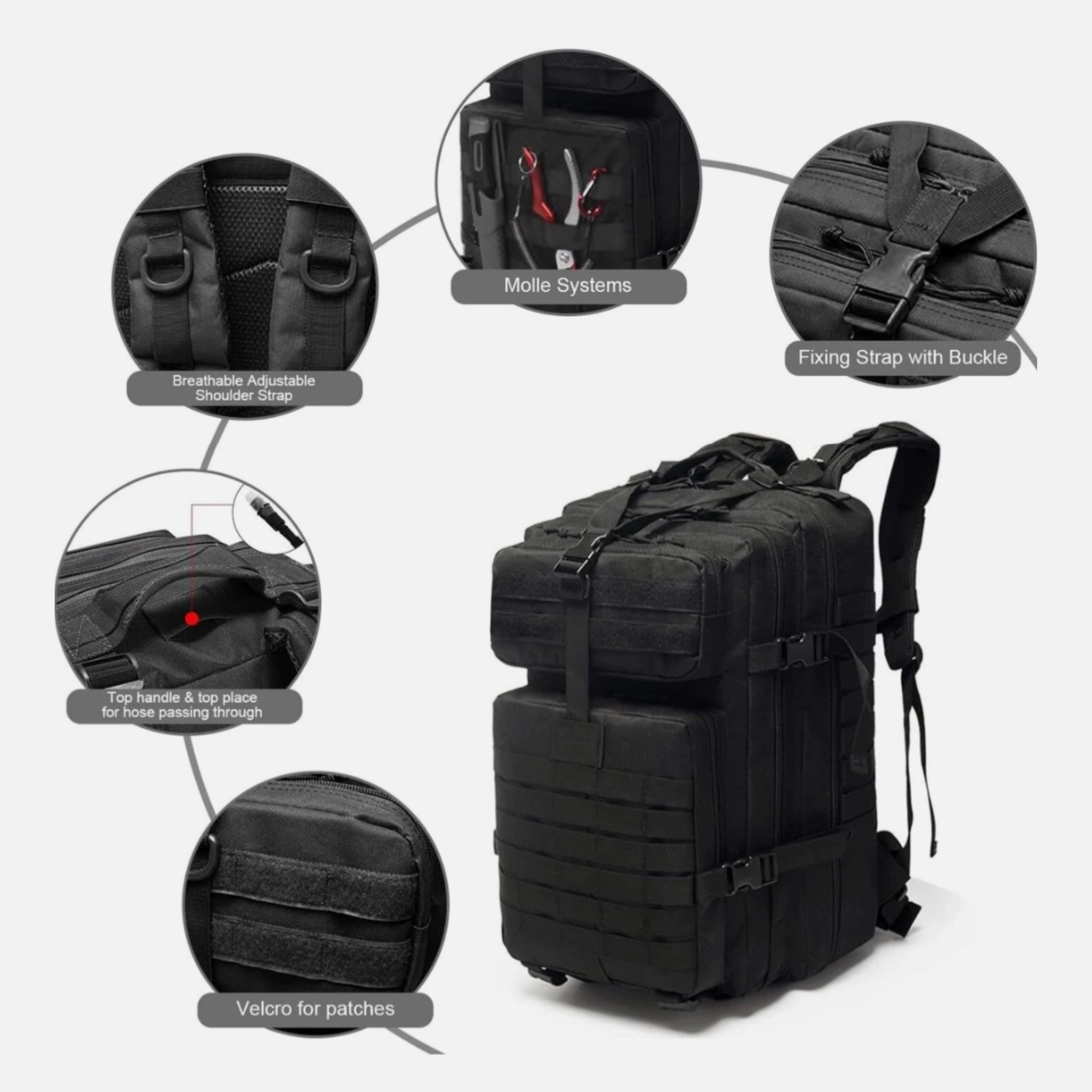 50L Tactical Backpack for Hiking, Camping & Outdoor Travel