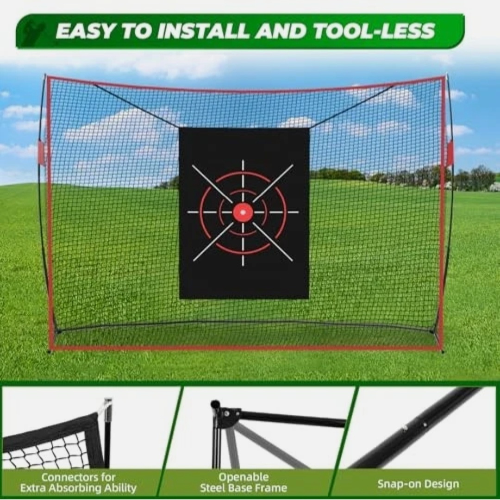 Heavy Duty Golf Practice Net for Indoor & Outdoor Swing Training