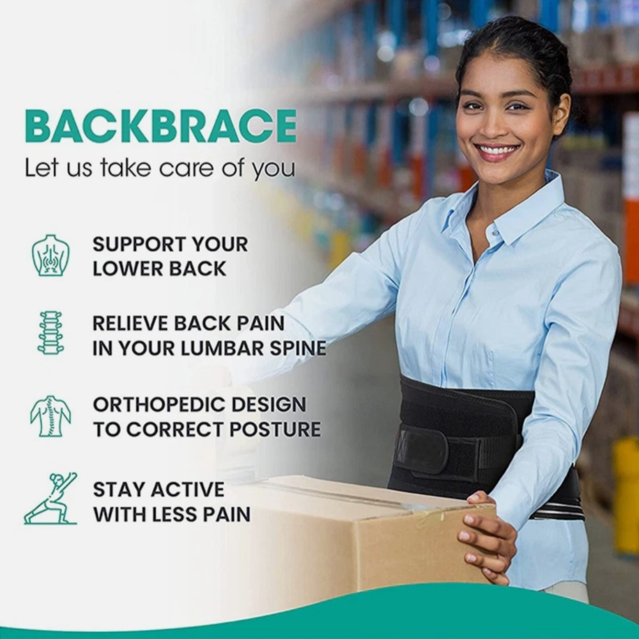 Adjustable Lumbar Back Brace & Lower Back Support Belt for Men and Women