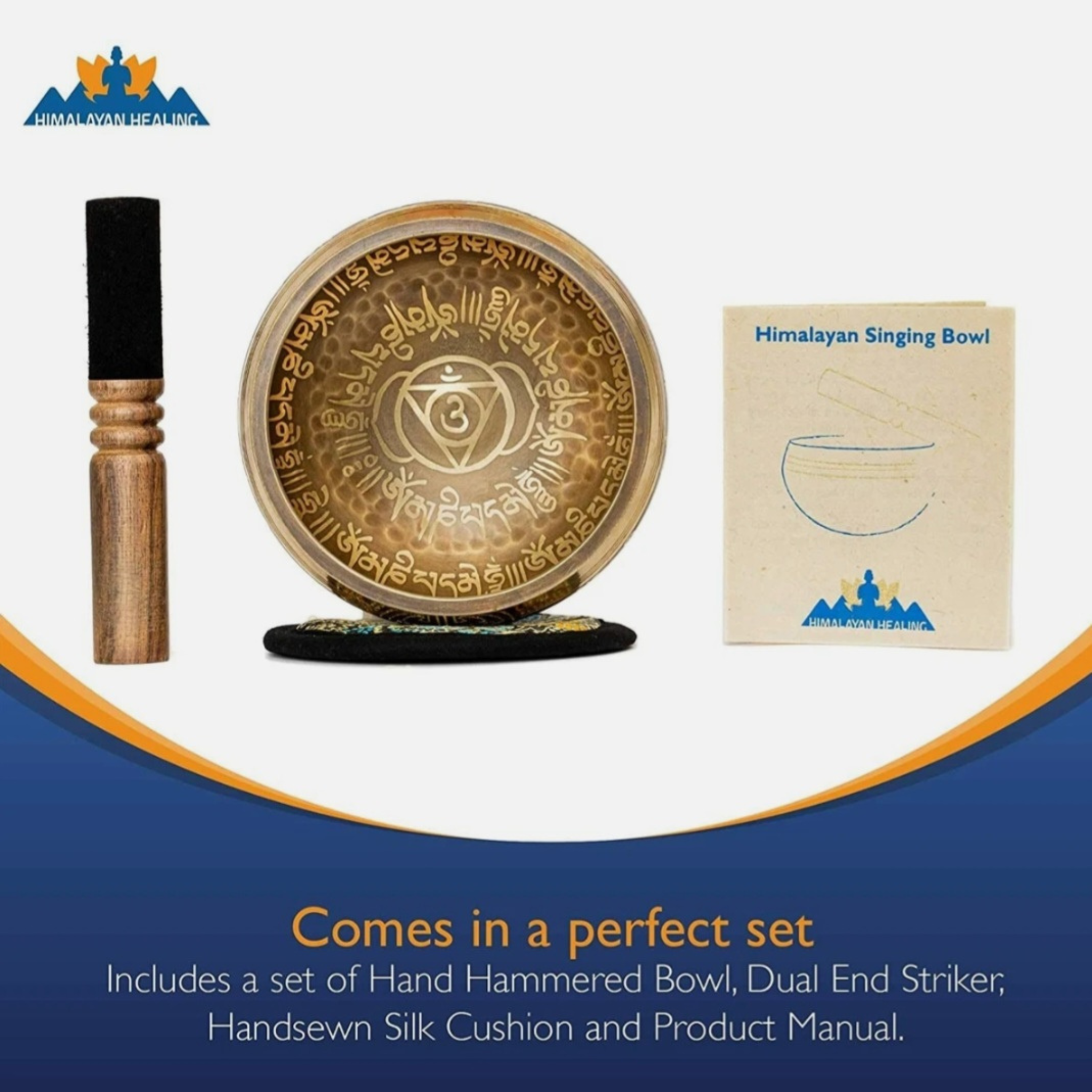 Tibetan Singing Bowl Set for Meditation, Yoga & Sound Healing