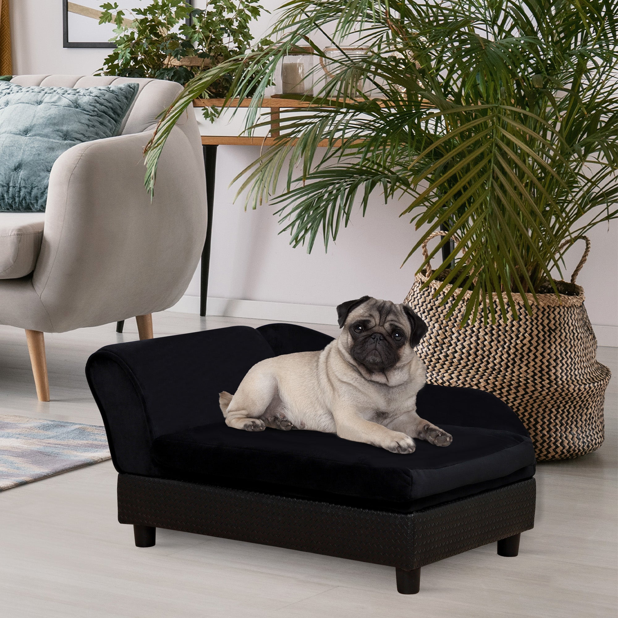 Luxury Pet Sofa Bed Couch with Hidden Storage for Cats & Small Dogs – Cozy Black Pet Lounge