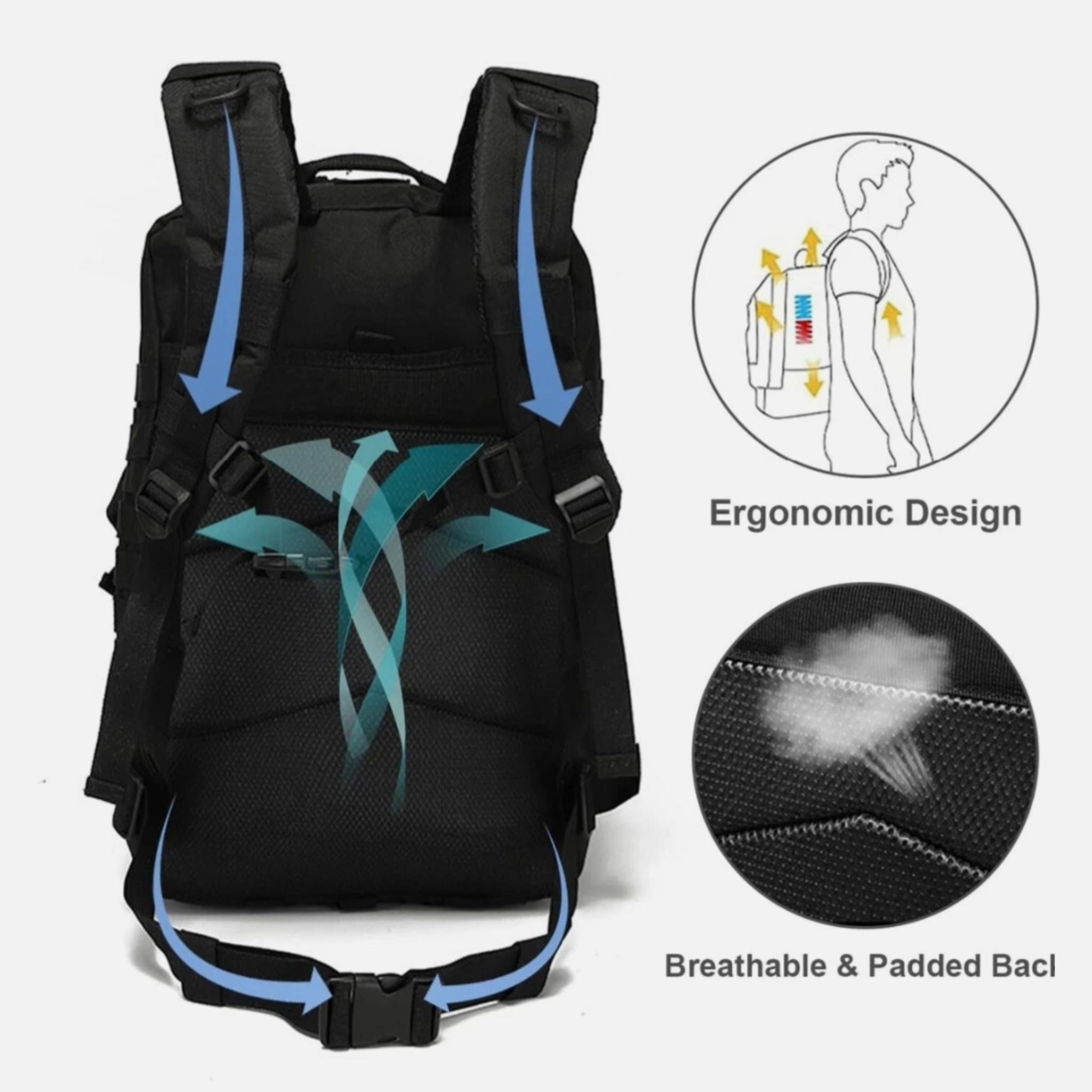 50L Tactical Backpack for Hiking, Camping & Outdoor Travel