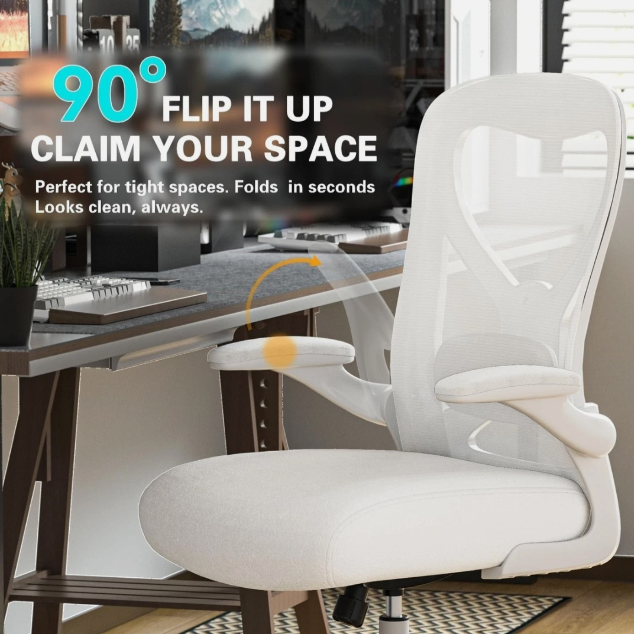 Ergonomic Office Chair with Lumbar Support & Extra-Thick Comfortable Seat
