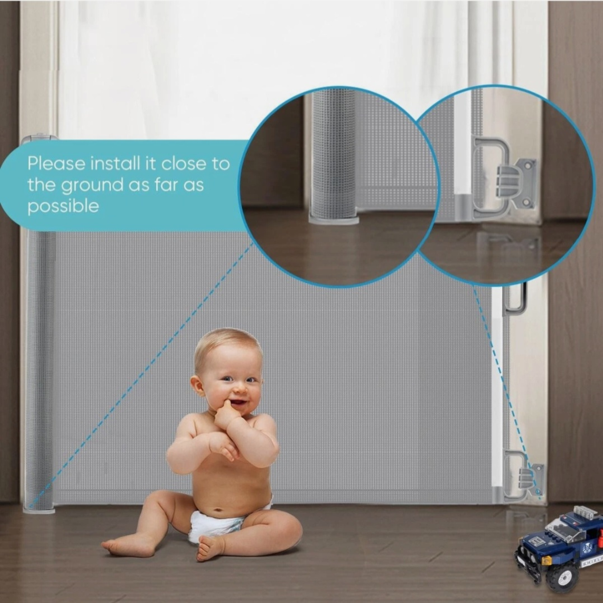 Extra Wide Retractable Baby Gate for Stairs, Doorways & Indoor Safety