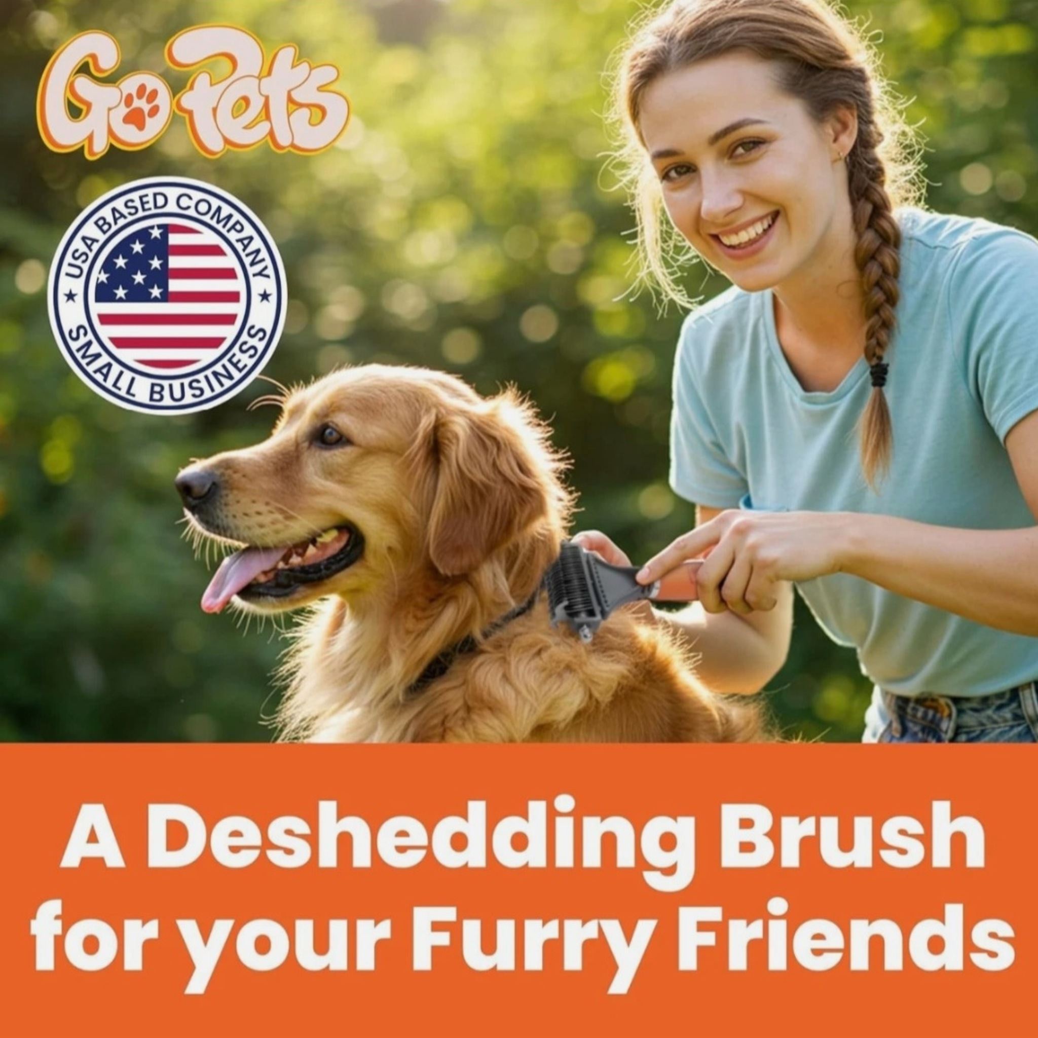 Luxury Dual-Sided Deshedding Brush & Dog Hair Brush for Dogs & Cats