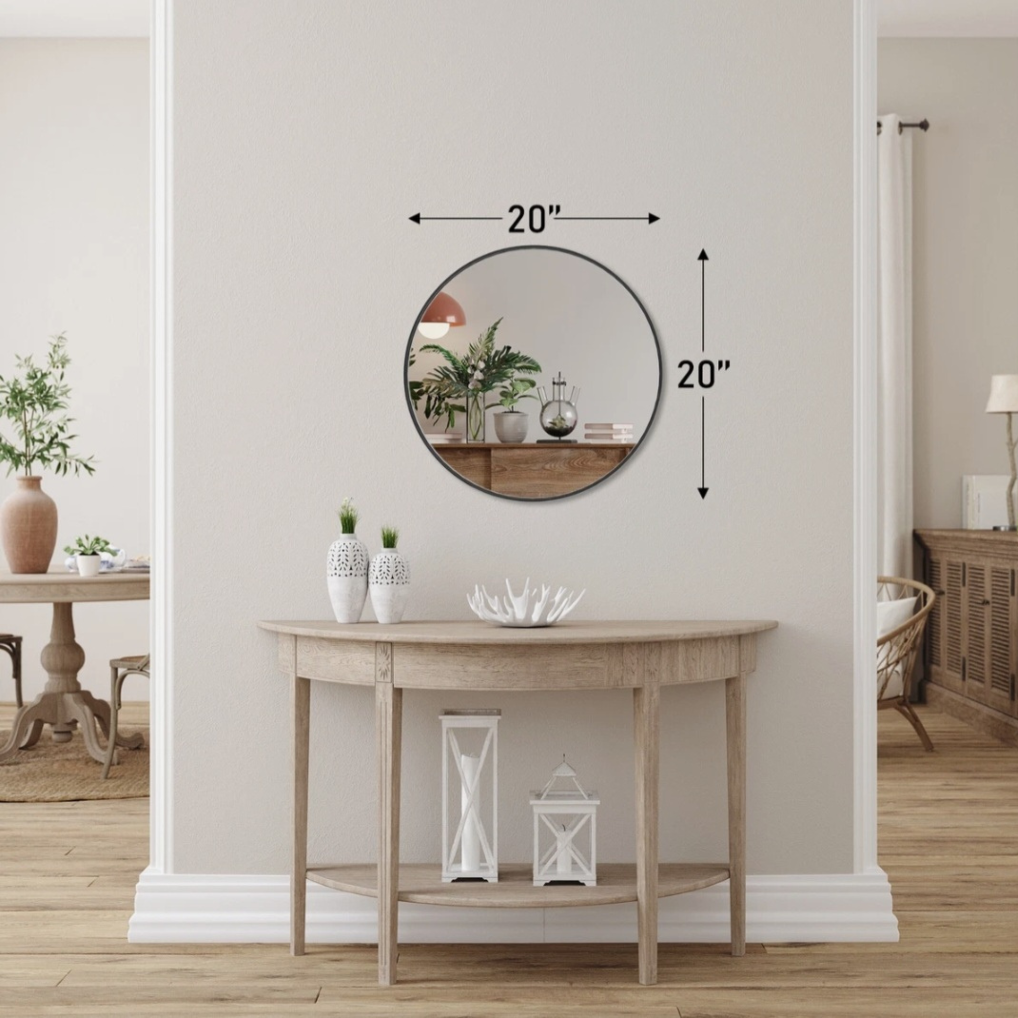 Round Bathroom Vanity Mirror – Modern Black Bathroom Mirror for Stylish Home Spaces