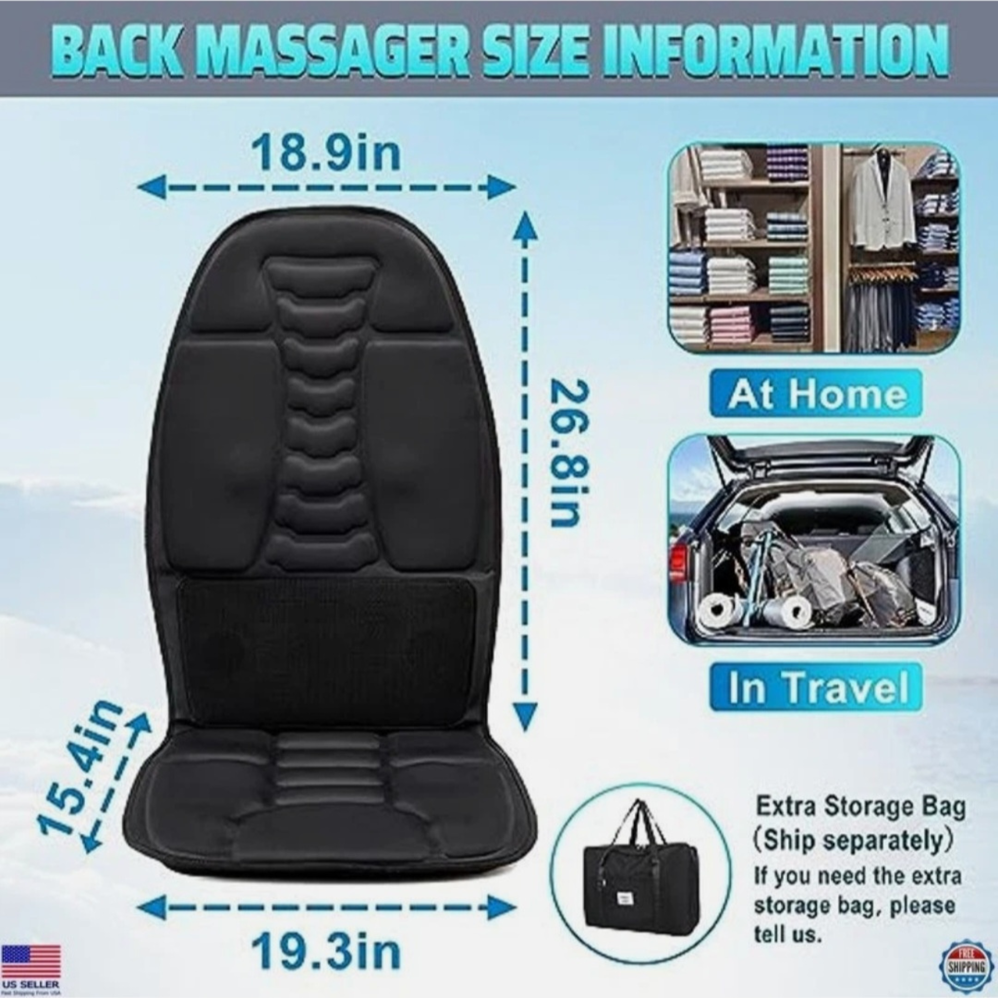 Heated & Cooling Massage Cushion Chair Pad for Relaxation & Everyday Comfort