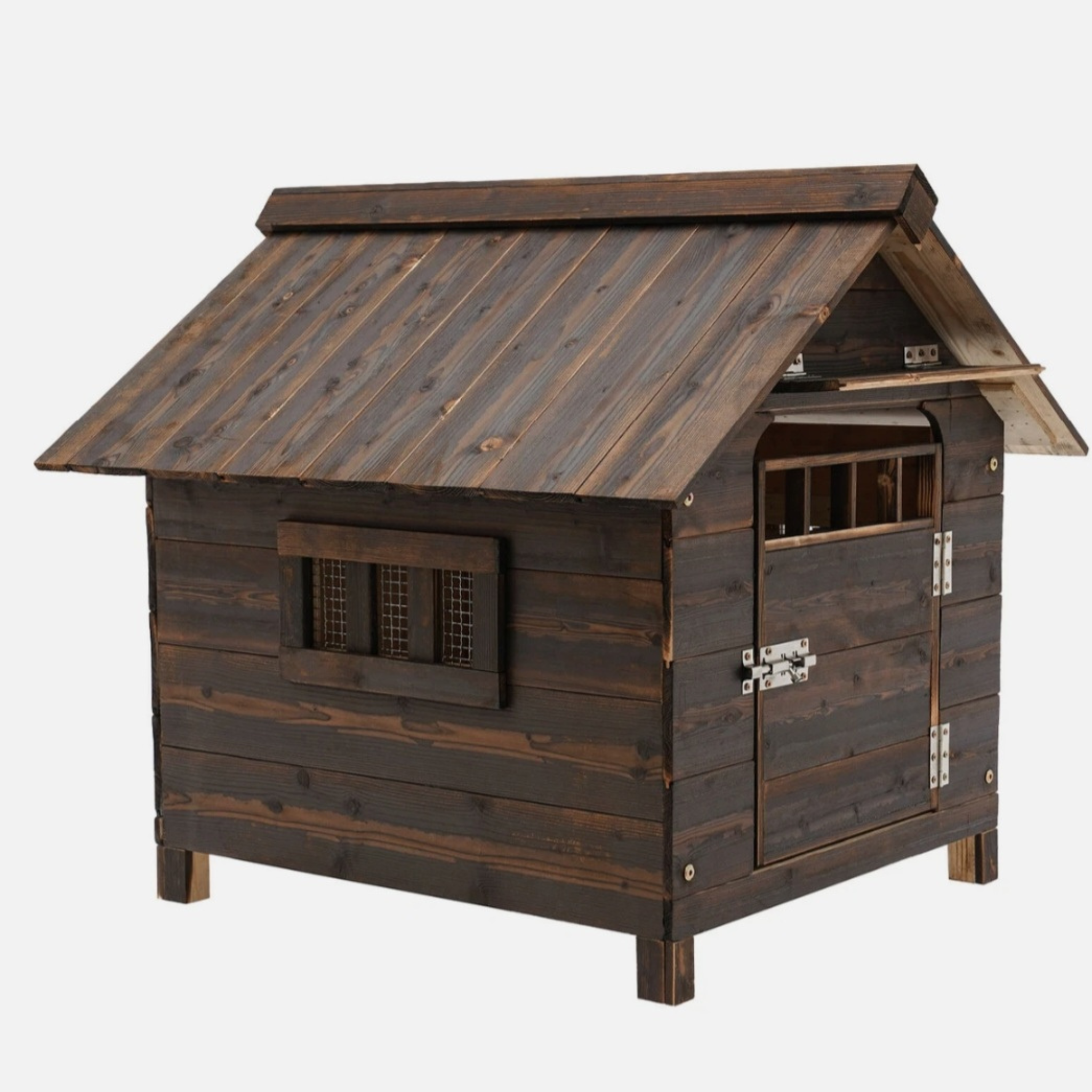 Wooden Indoor & Outdoor Dog House with Window & Door – Cozy Pet Shelter for Small Dogs