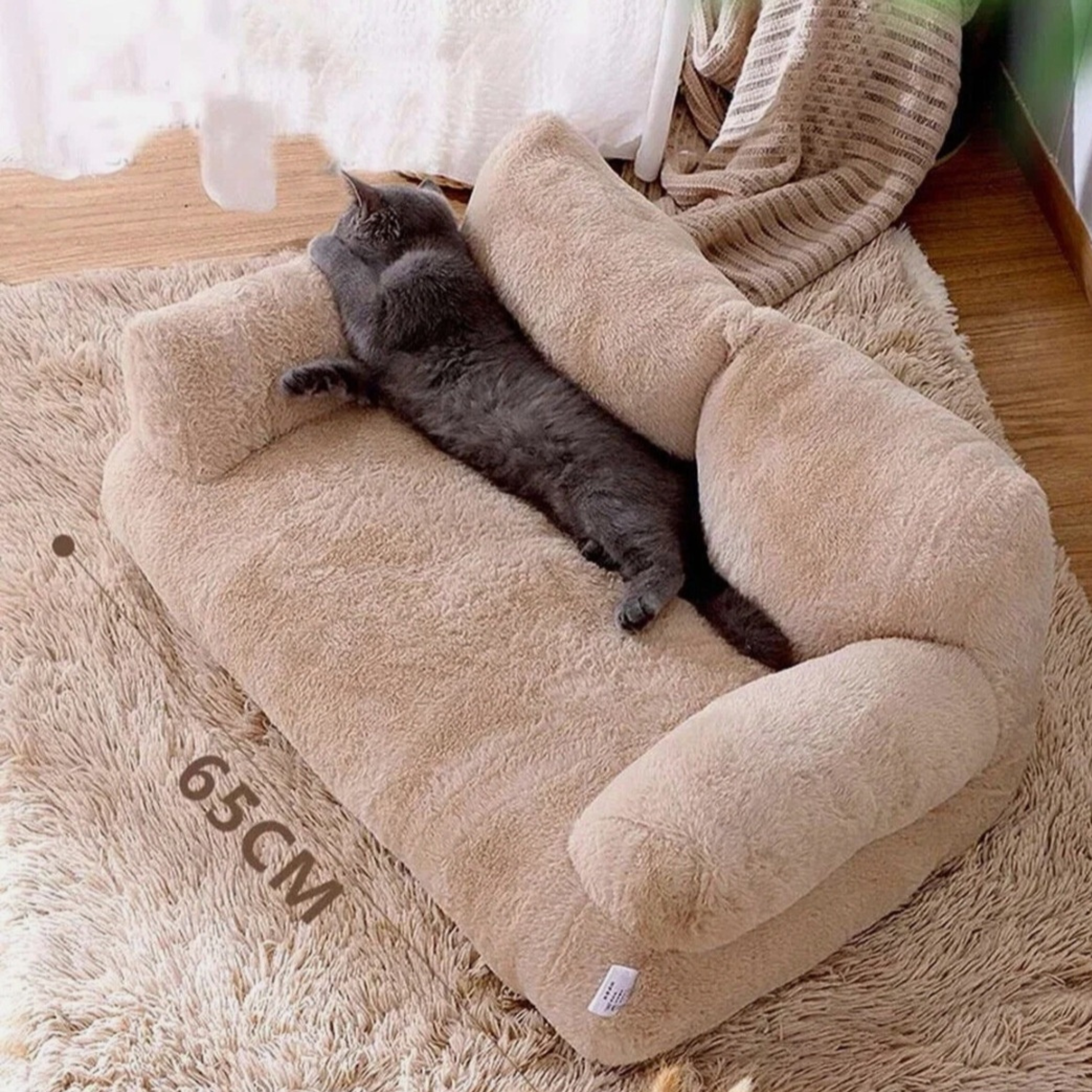 Cozy Plush Pet Sofa Bed for Small & Medium Dogs and Cats – Washable Non-Slip Couch