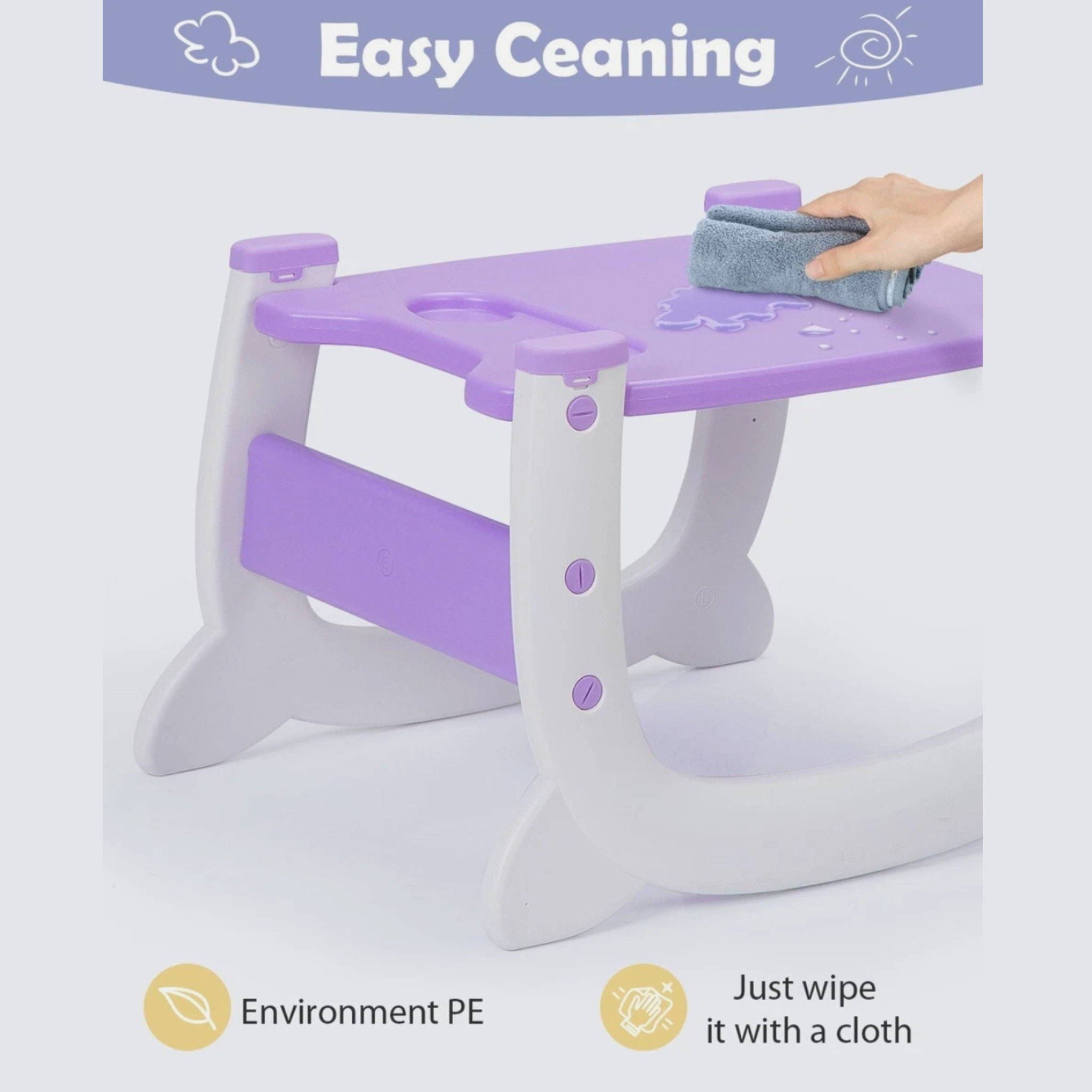 3-in-1 Baby High Chair with Adjustable Tray for Feeding, Play & Toddler Seating