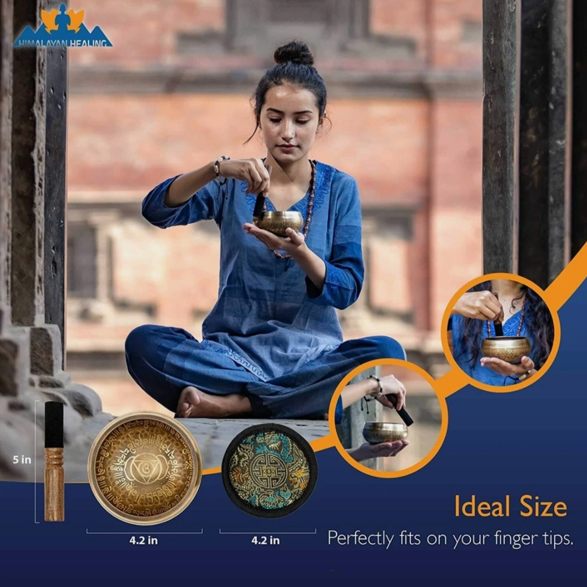 Tibetan Singing Bowl Set for Meditation, Yoga & Sound Healing