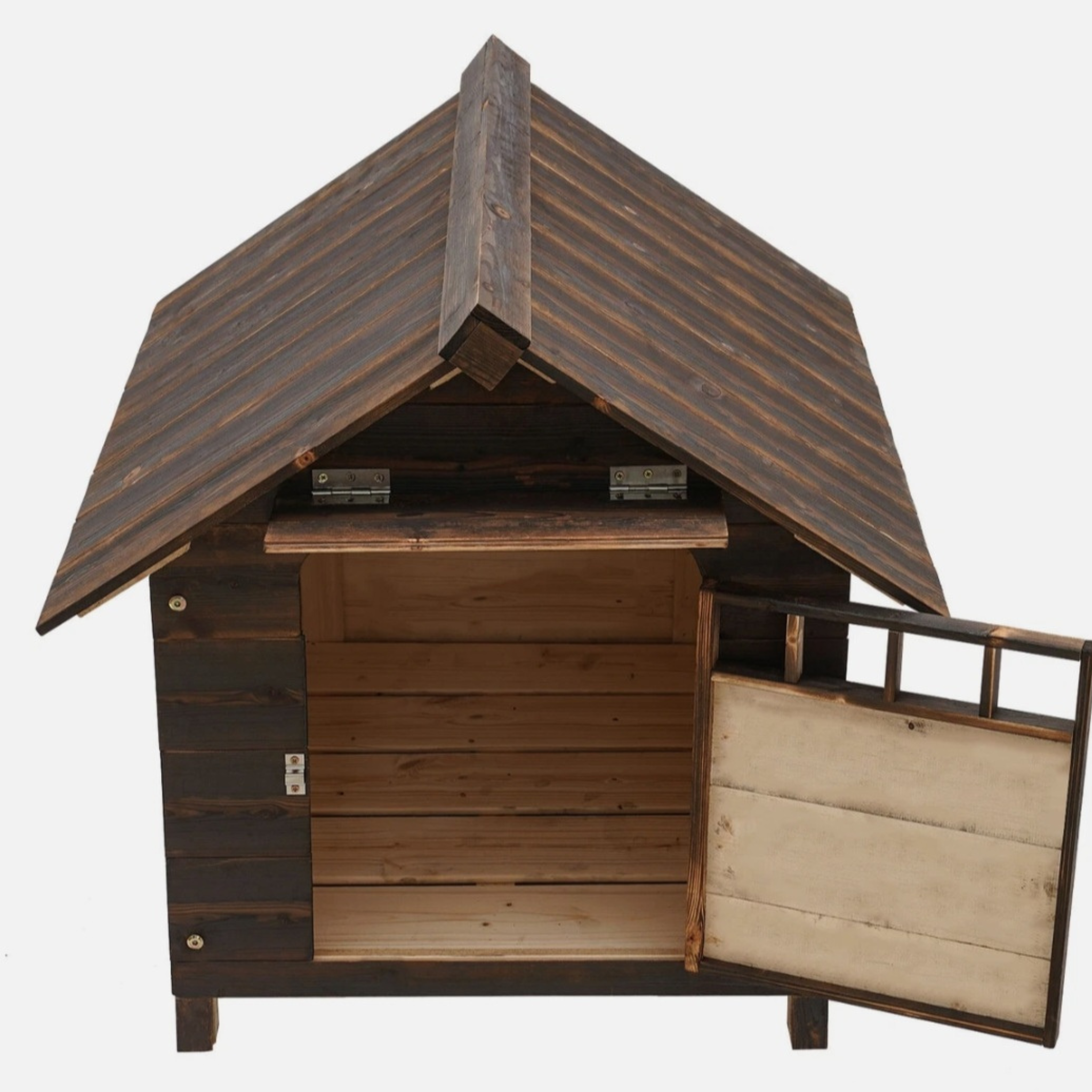 Wooden Indoor & Outdoor Dog House with Window & Door – Cozy Pet Shelter for Small Dogs