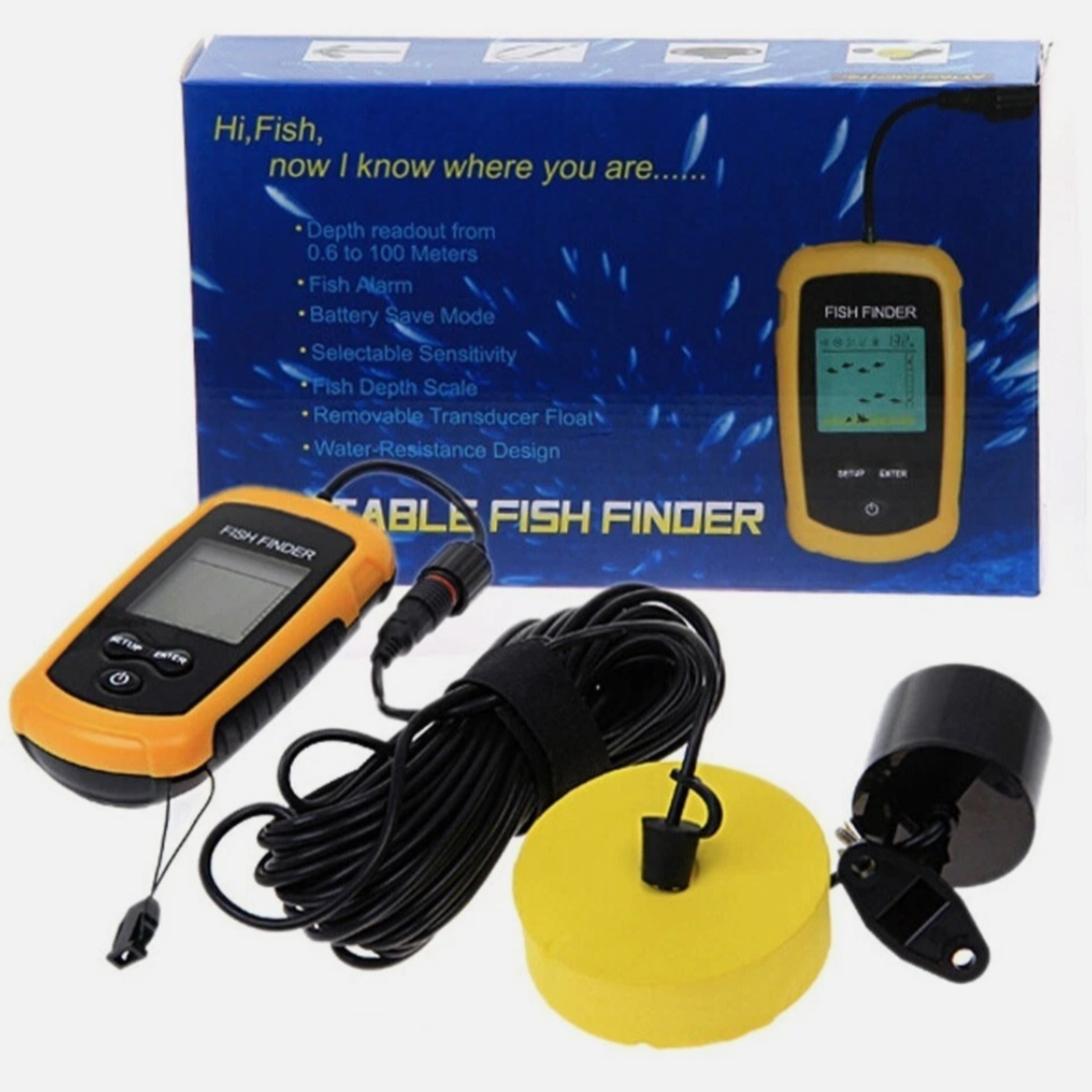 Portable GPS Fish Finder with Fishing Sonar & Depth Detection for Boat Fishing