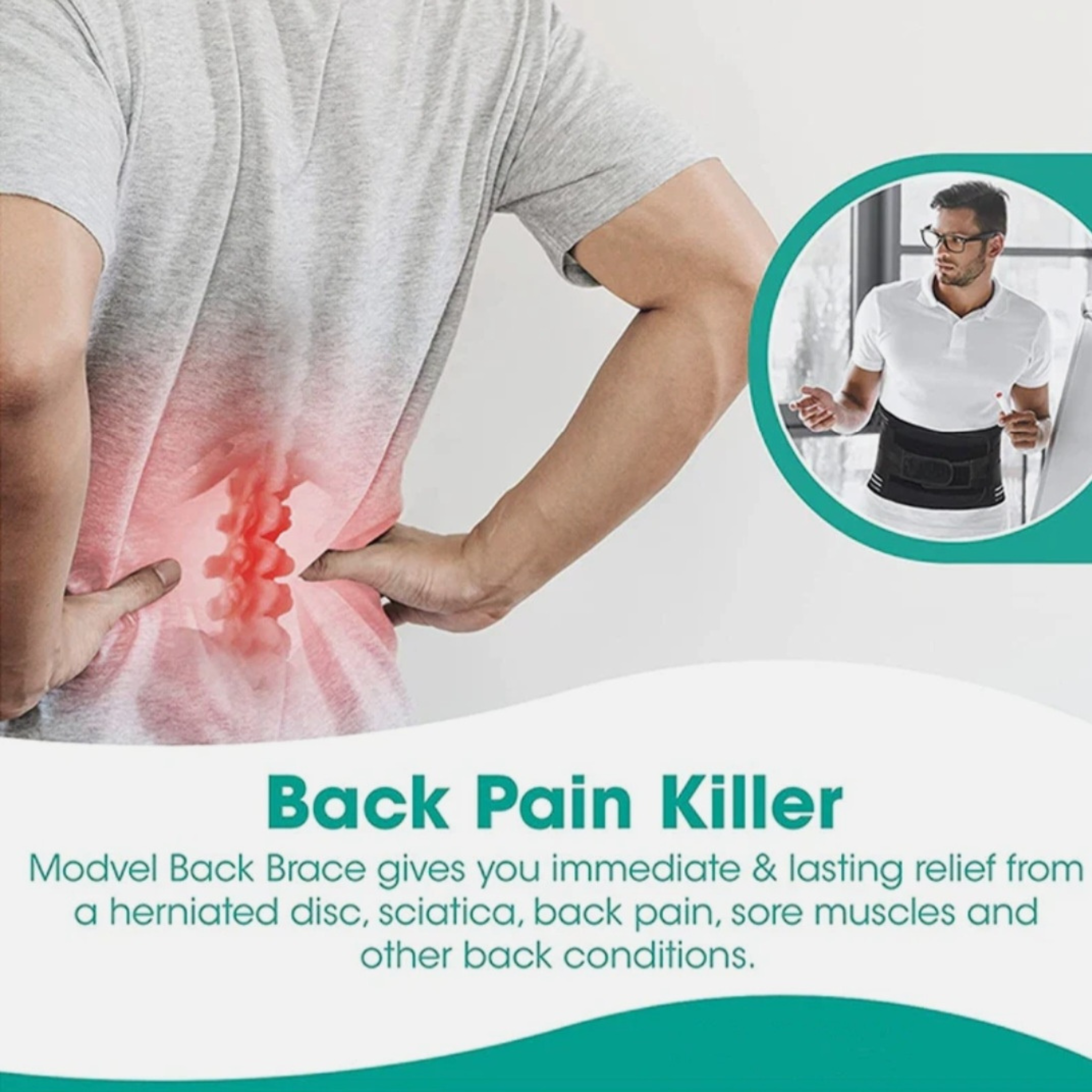Adjustable Lumbar Back Brace & Lower Back Support Belt for Men and Women