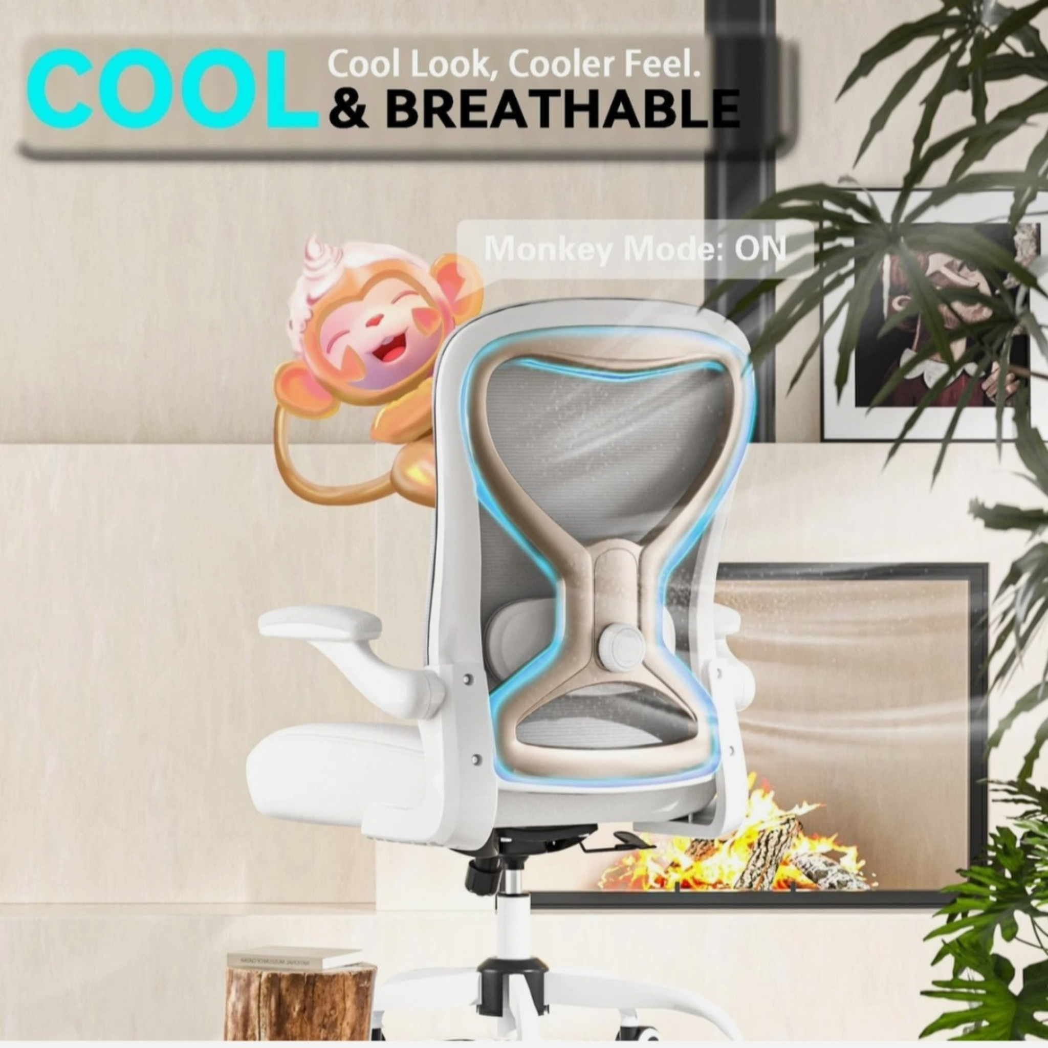 Ergonomic Office Chair with Lumbar Support & Extra-Thick Comfortable Seat