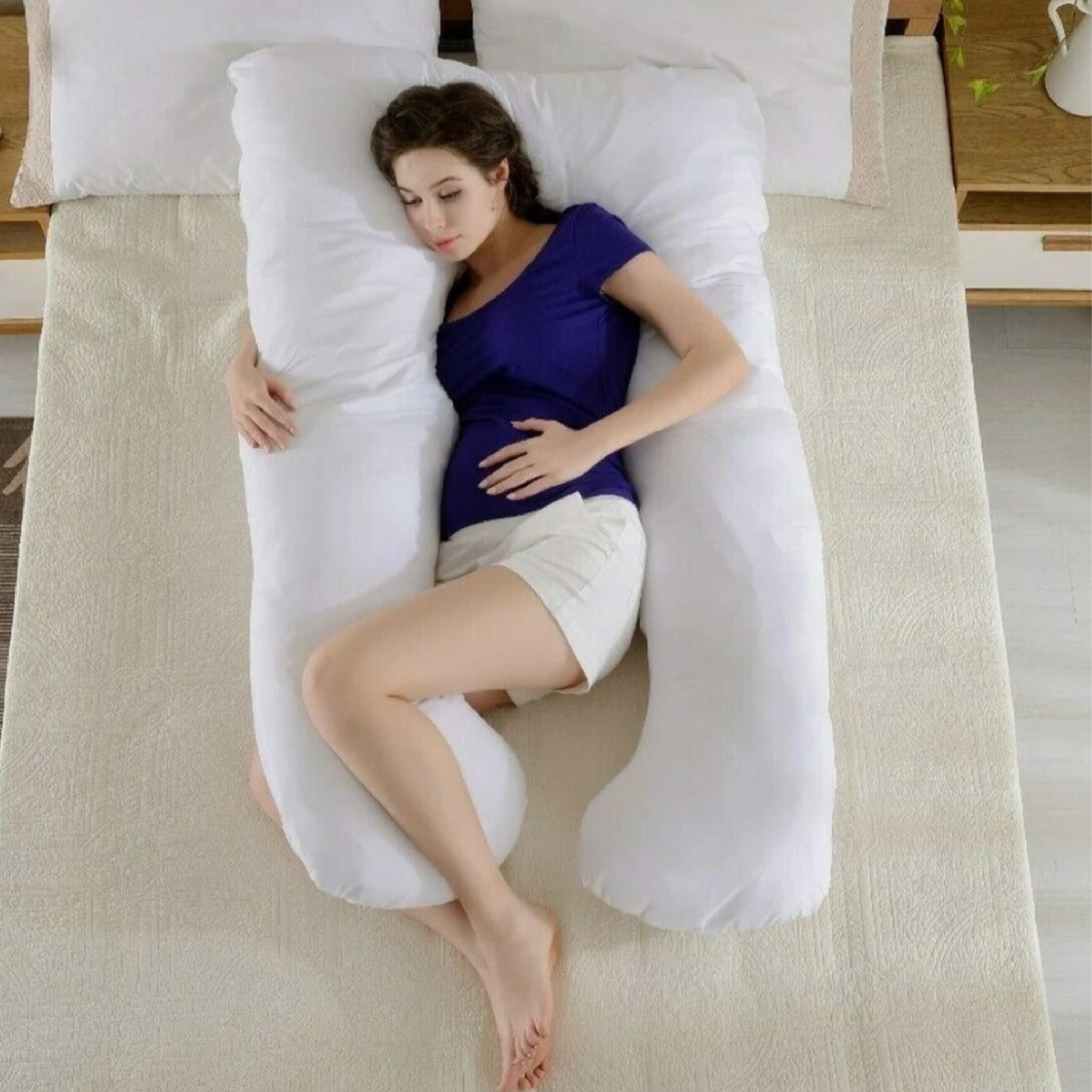 U-Shaped Pregnancy Body Pillow for Full Body Comfort & Maternity Support