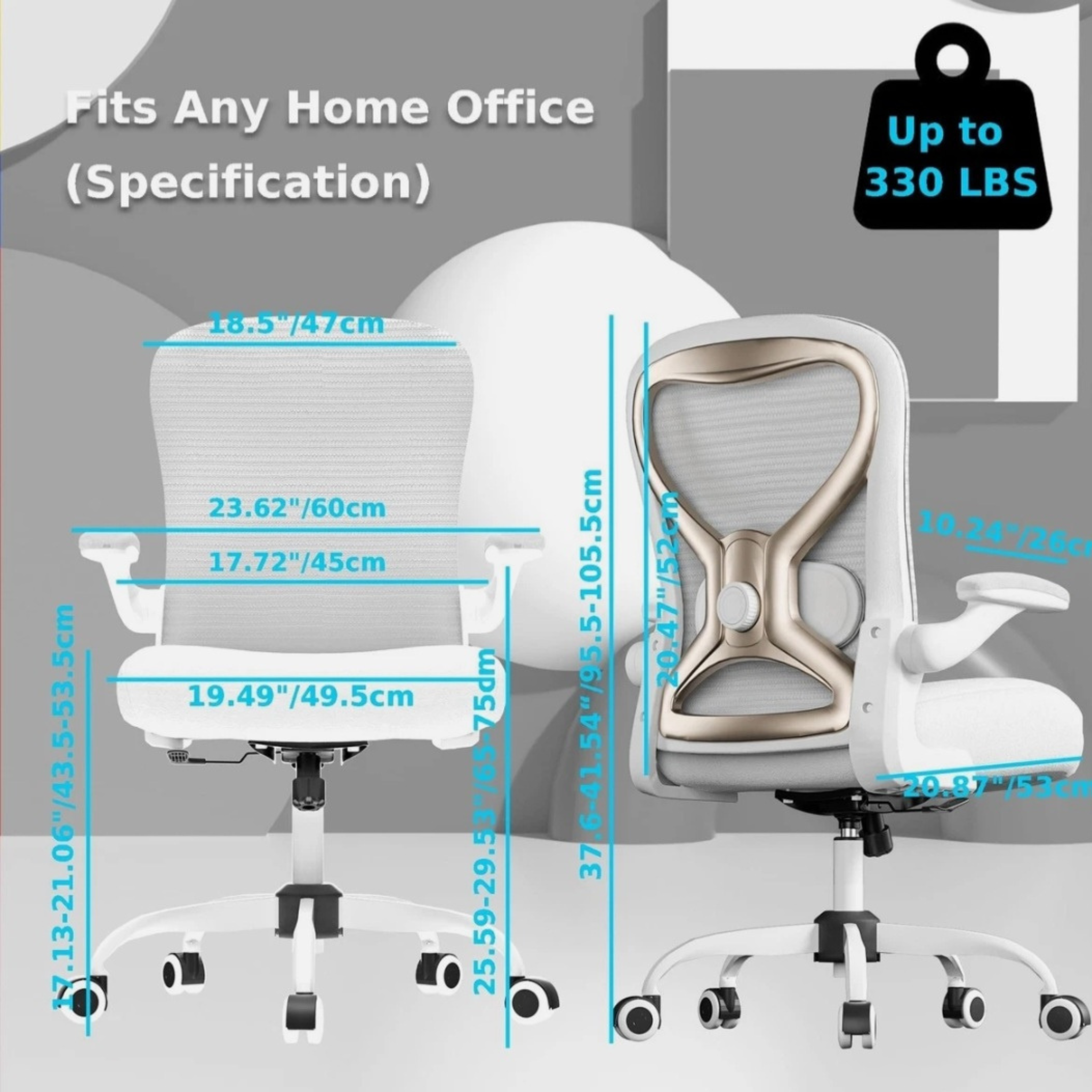 Ergonomic Office Chair with Lumbar Support & Extra-Thick Comfortable Seat