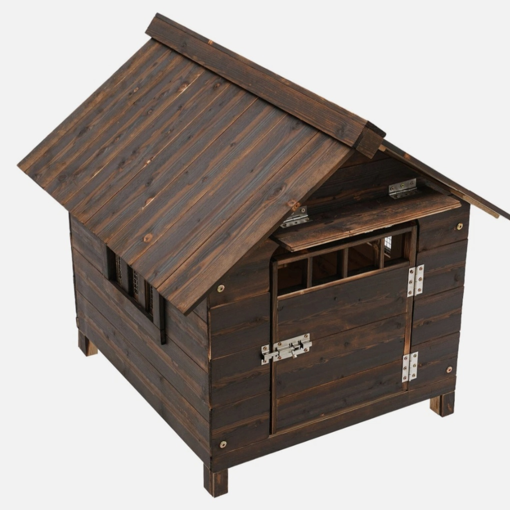 Wooden Indoor & Outdoor Dog House with Window & Door – Cozy Pet Shelter for Small Dogs