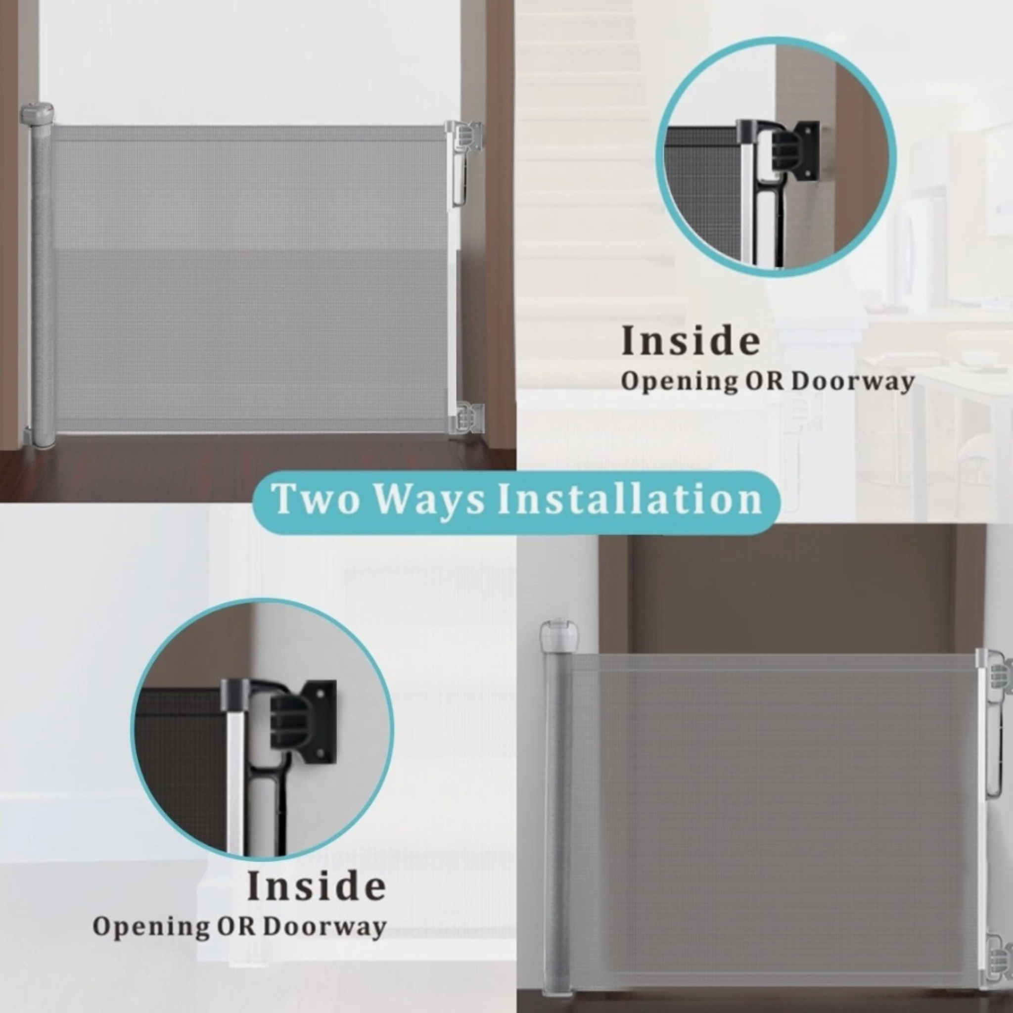 Extra Wide Retractable Baby Gate for Stairs, Doorways & Indoor Safety