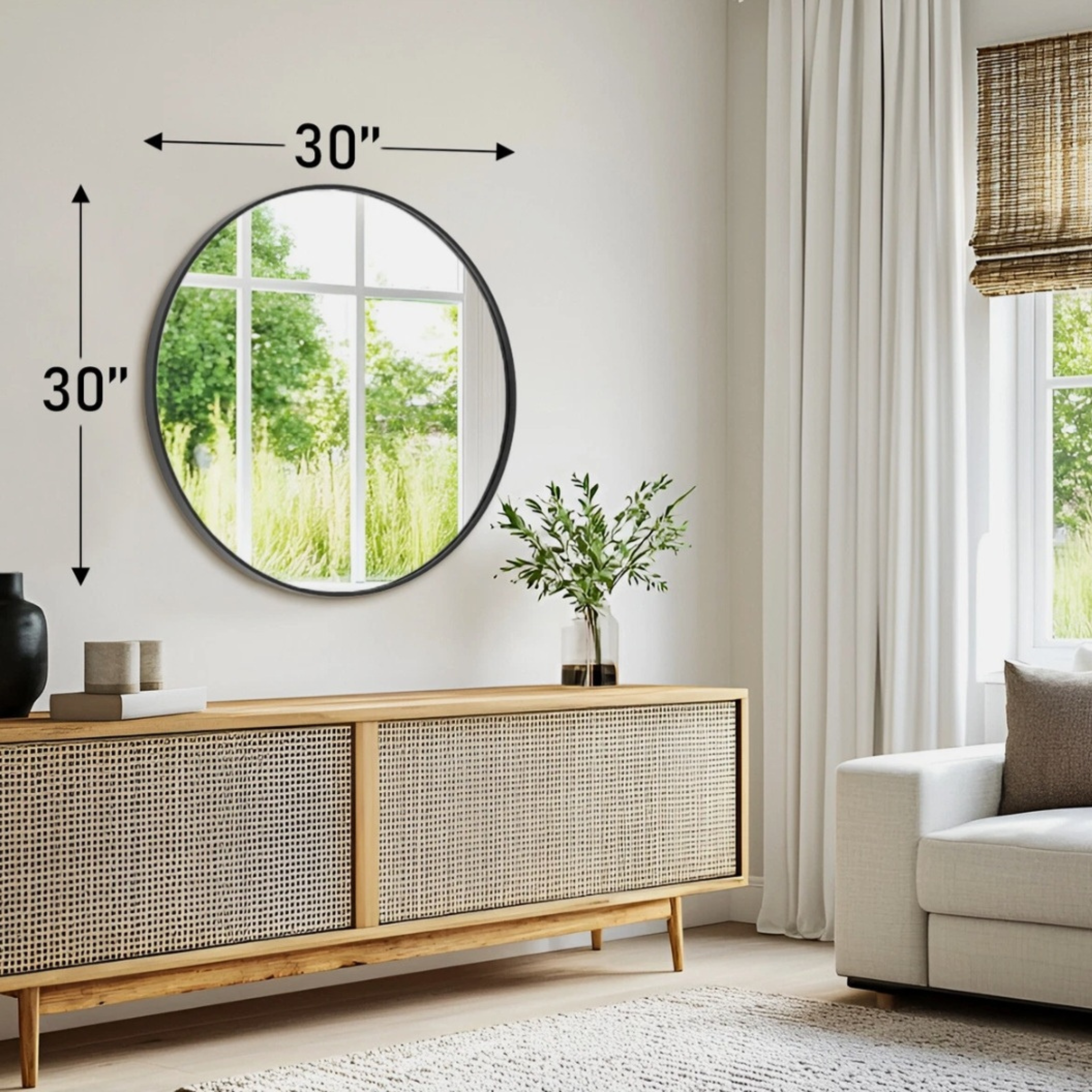 Round Bathroom Vanity Mirror – Modern Black Bathroom Mirror for Stylish Home Spaces