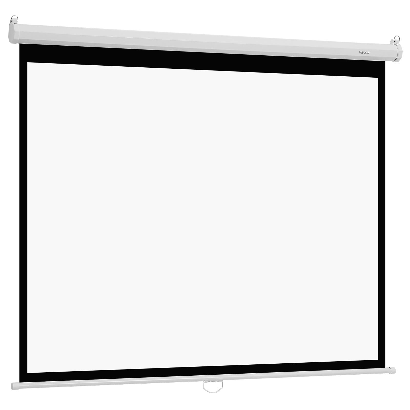 72-Inch Manual Pull Down Projector Screen – Portable Wall Mounted Home Projector Screen