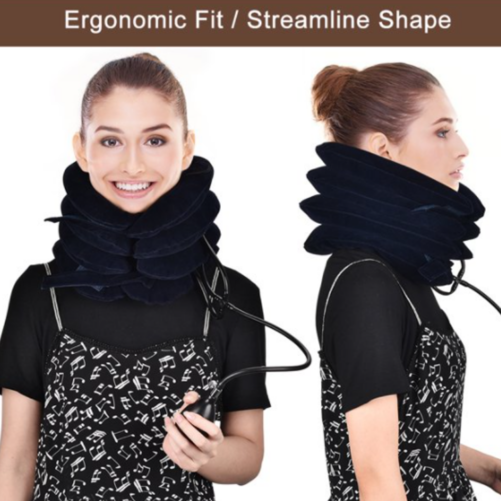 This inflatable neck pillow is perfect for if you have neck pain or your shoulder and neck feel stiff. The travel neck pillow makes you feel comfortable and non-pressurized. This travel pillow is your perfect companion for the office, train/ plane travel, home. This cervical neck traction device is easy to inflate with the hand pump. Although neck pillow for traveling purposes, yet it can be used at home also.
